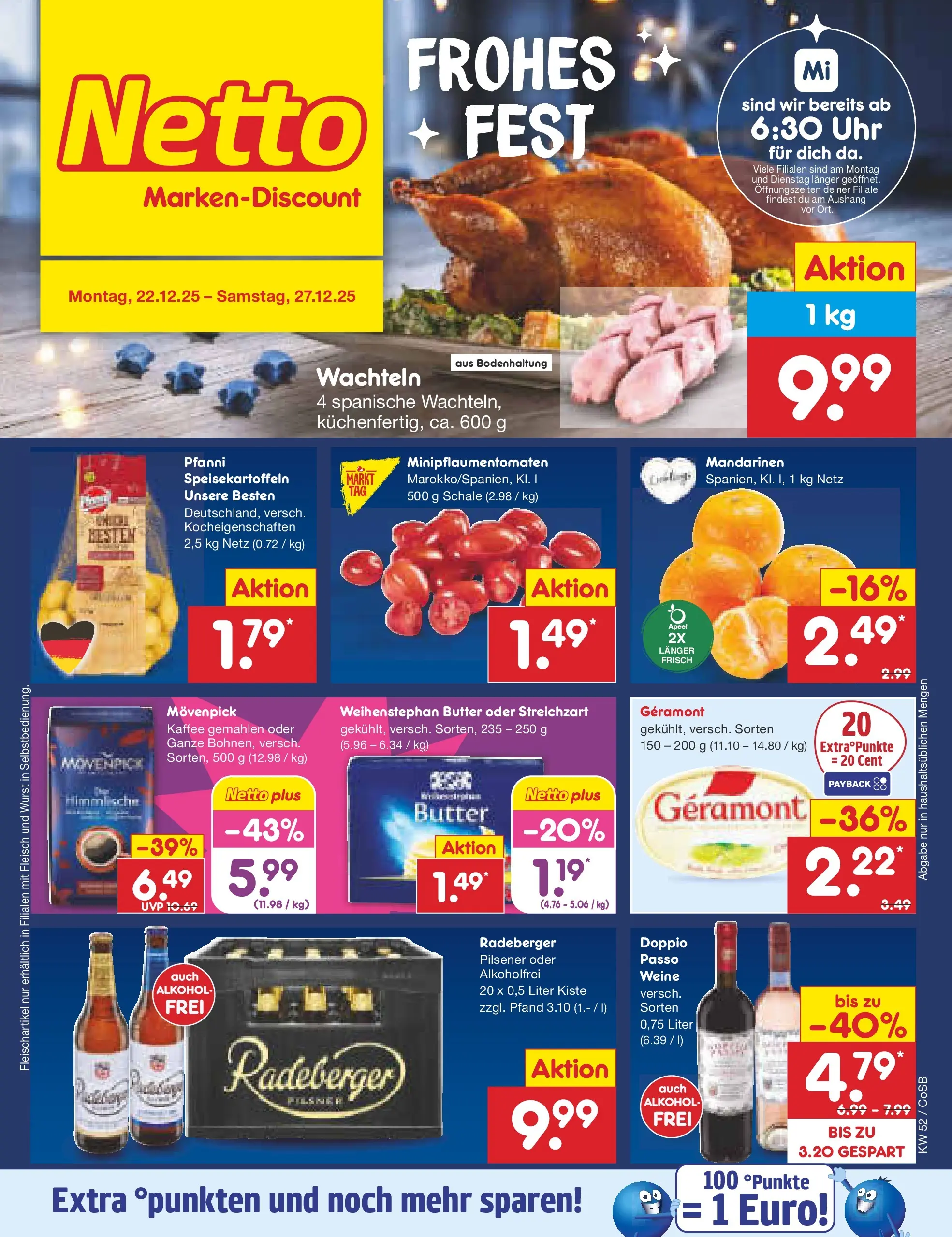 Netto Marken-Discount prospekt Bitterfeld-Wolfen	 (ab 22.12.2025) » Angebote | Seite: 1 | Produkte: Butter, Kaffee, Mandarinen, Weihenstephan butter