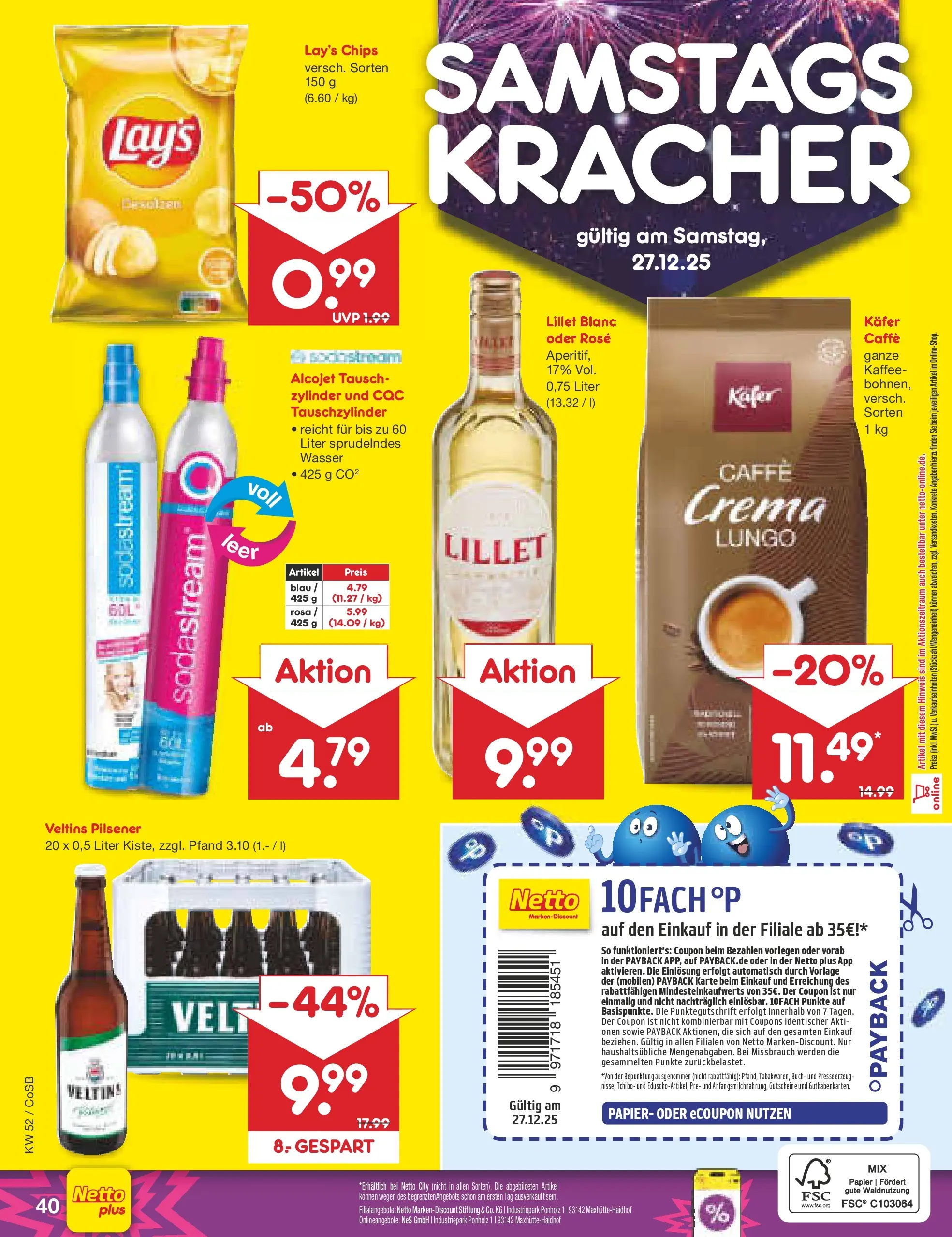 Netto Marken-Discount prospekt Bitterfeld-Wolfen	 (ab 22.12.2025) » Angebote | Seite: 44 | Produkte: Wasser, Chips, Veltins, Sodastream