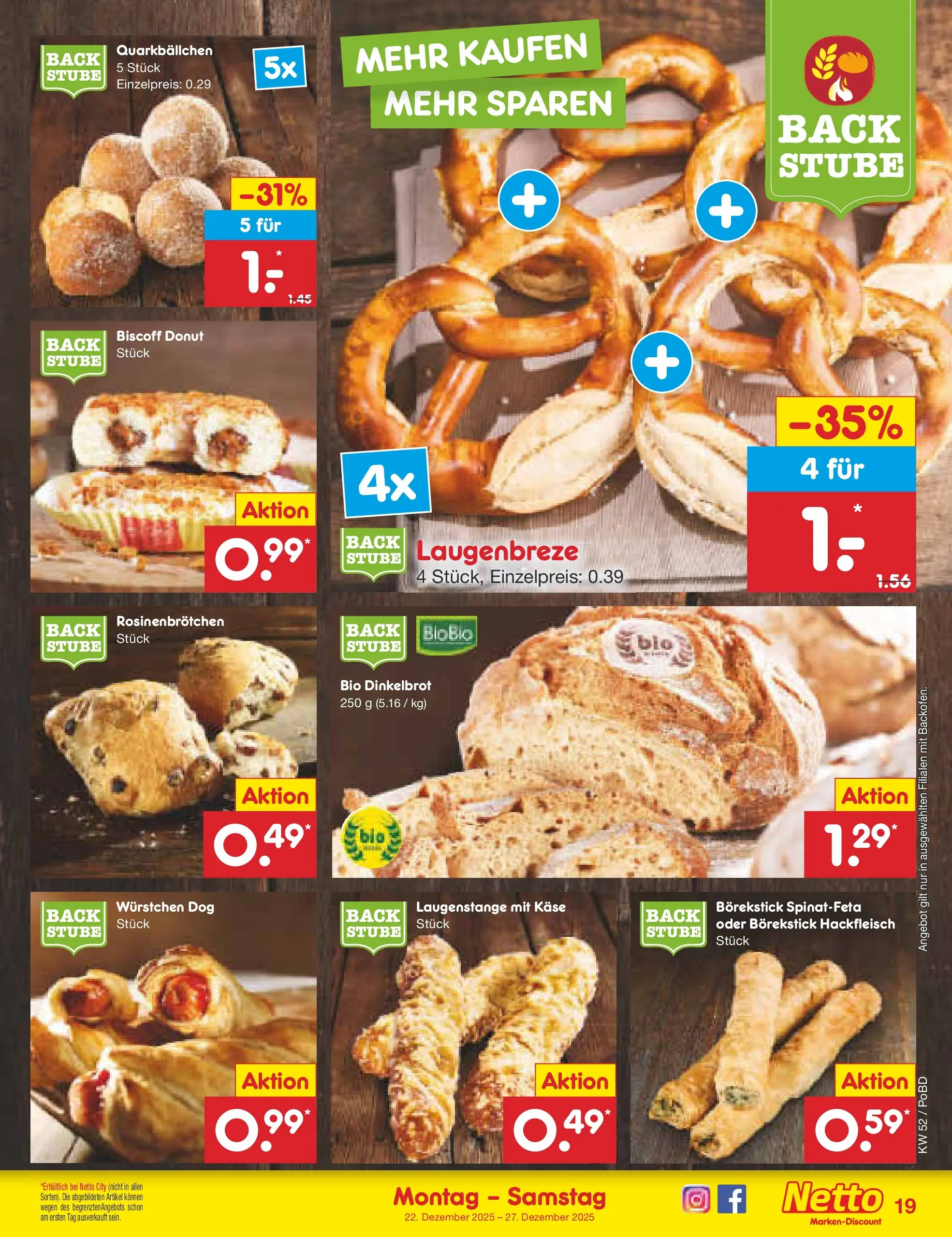 Netto Marken-Discount prospekt Selb	 (ab 22.12.2025) » Angebote | Seite: 19 | Produkte: Käse, Backofen, Hackfleisch