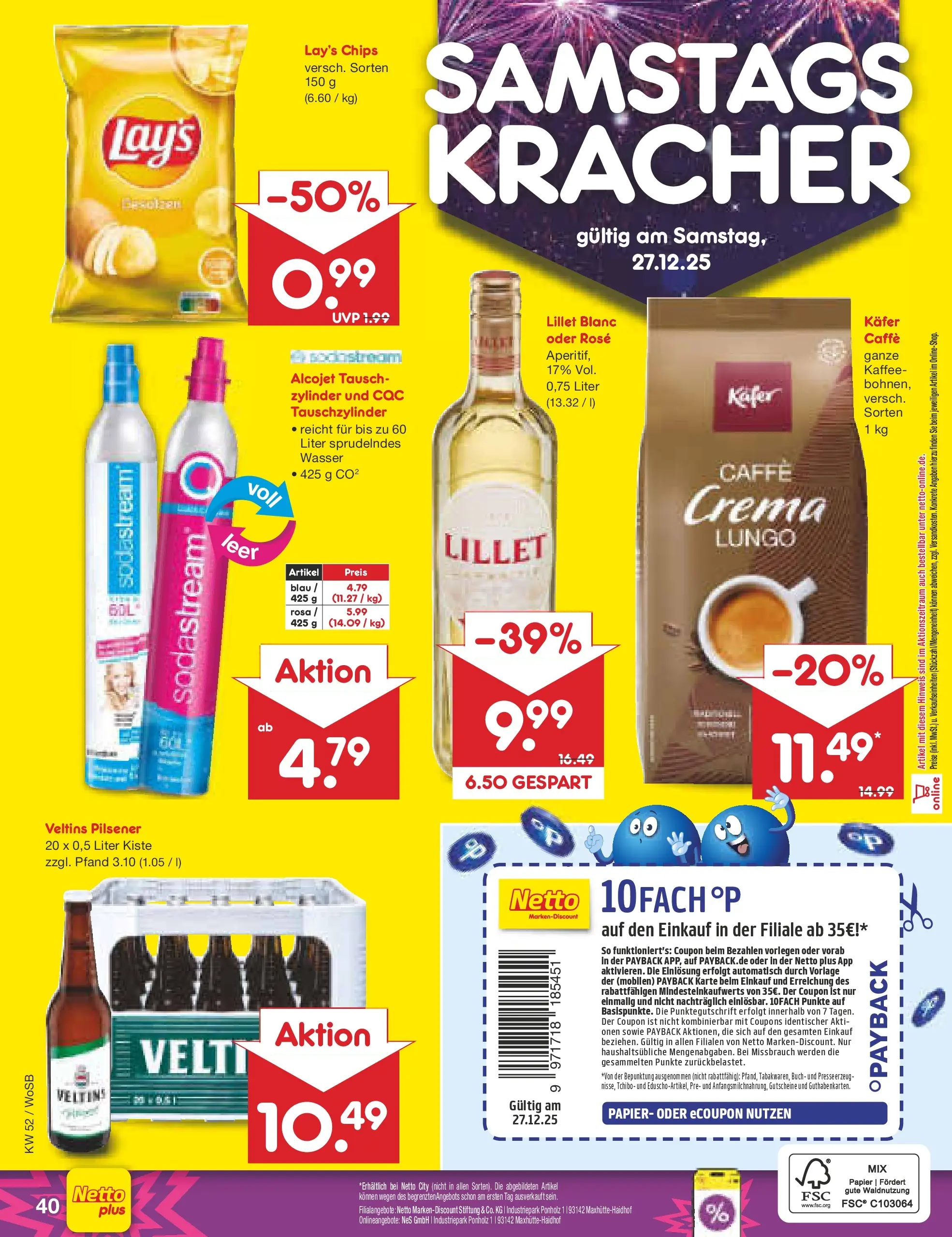 Netto Marken-Discount prospekt Mannheim	 (ab 22.12.2025) » Angebote | Seite: 44 | Produkte: Kaffee, Wasser, Chips, Veltins