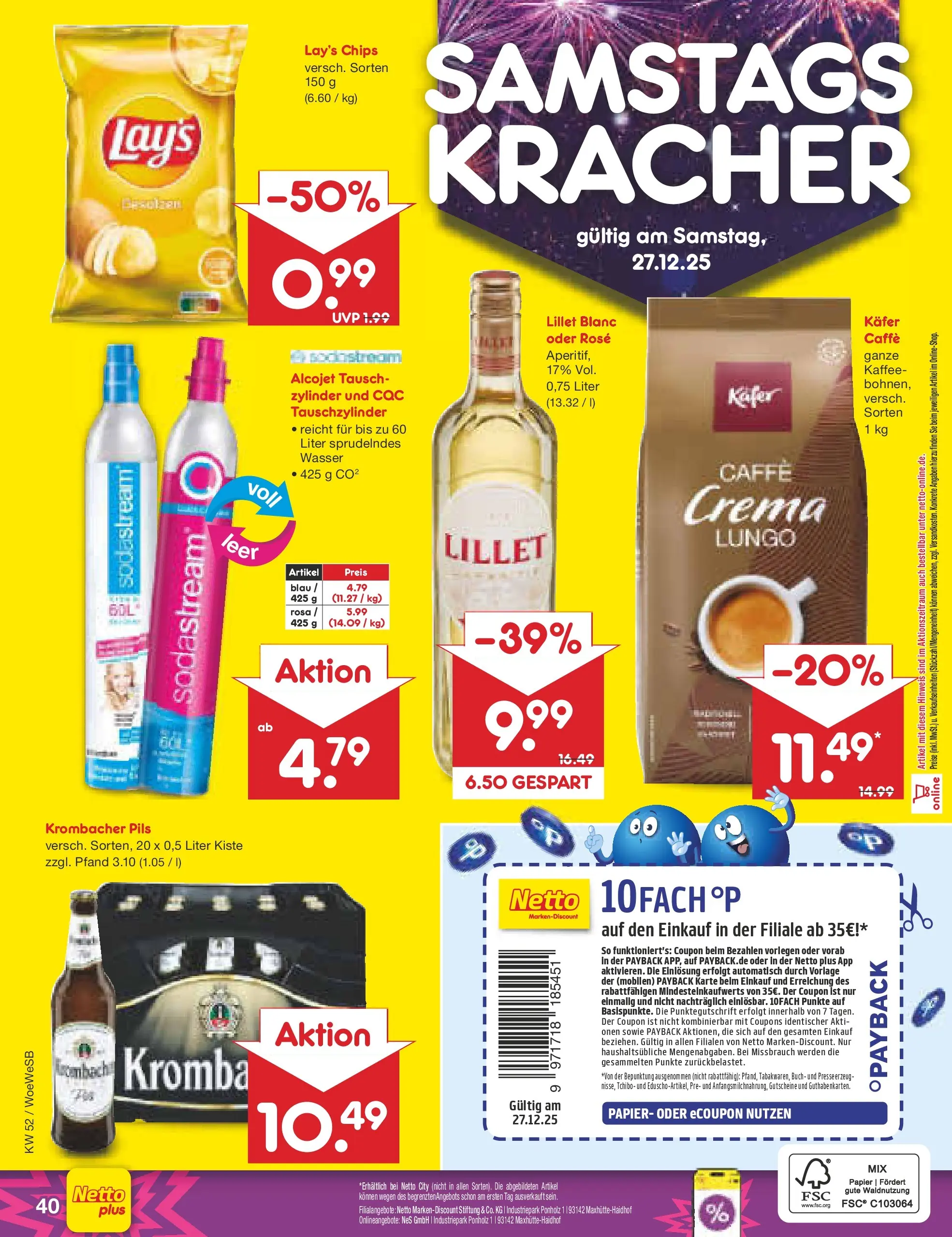 Netto Marken-Discount prospekt Katzweiler	 (ab 22.12.2025) » Angebote | Seite: 44 | Produkte: Pils, Wasser, Krombacher, Chips