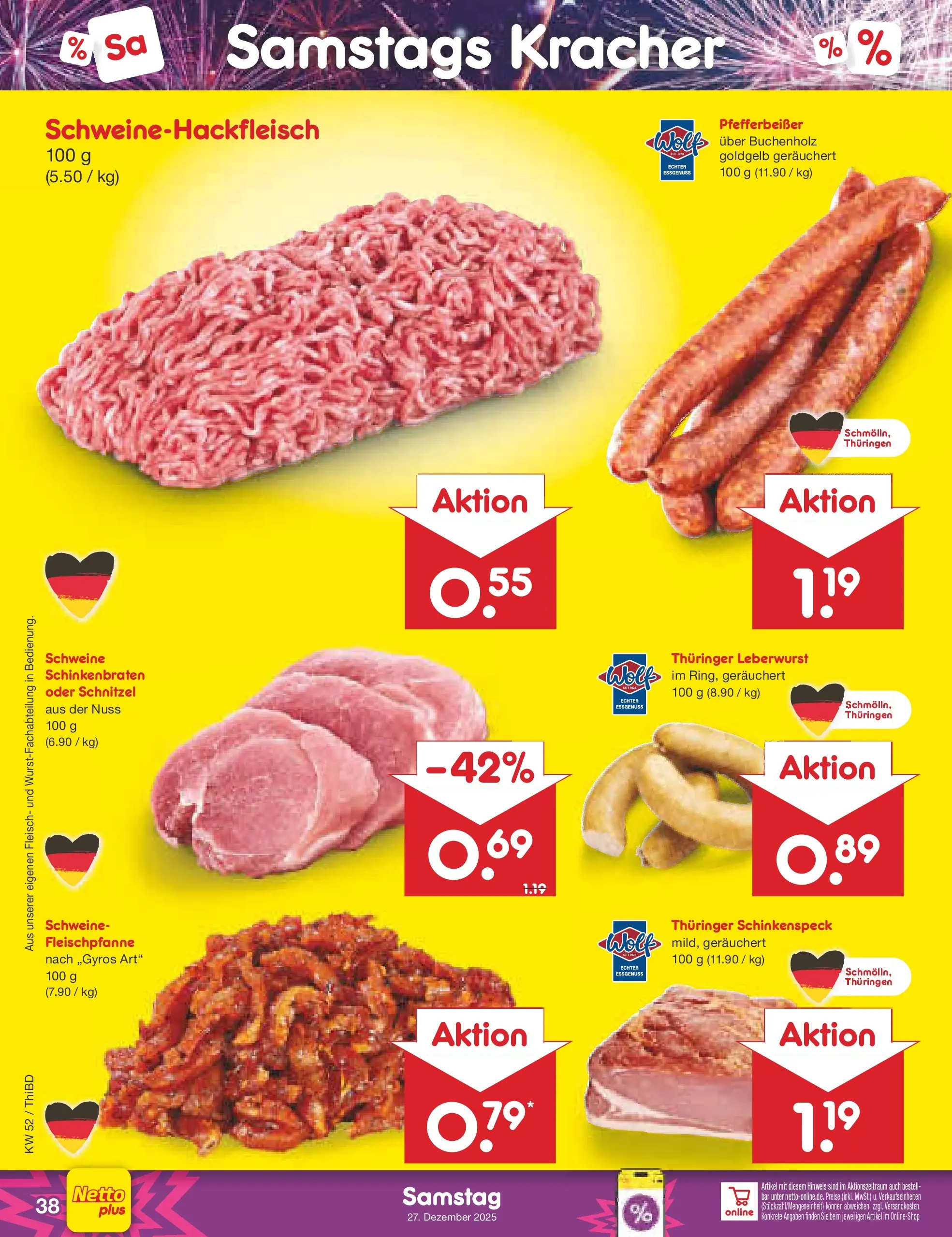 Netto Marken-Discount prospekt Thiendorf	 (ab 22.12.2025) » Angebote | Seite: 42 | Produkte: Schnitzel, Fleisch