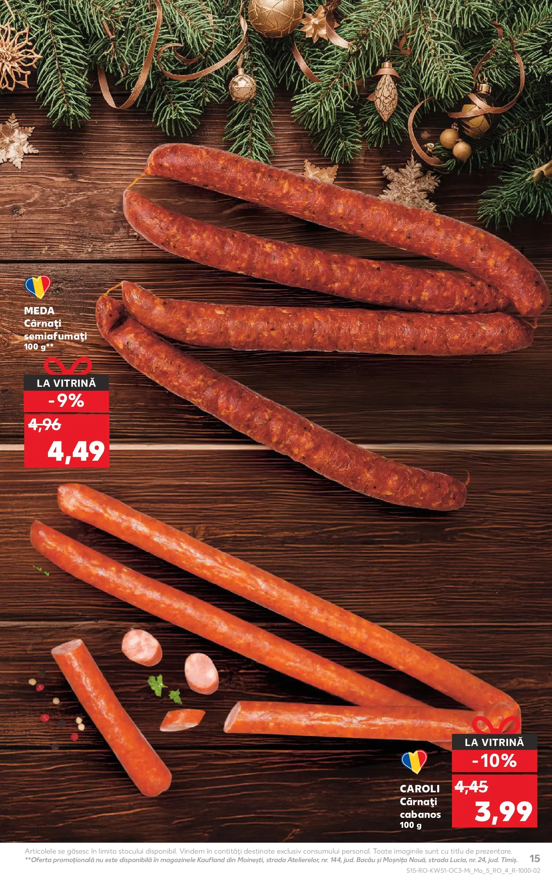 Catalog Kaufland - Constanța 17.12.2025 - Revista si Oferta | Pagină: 15 | Produse: Vitrină, Cârnați