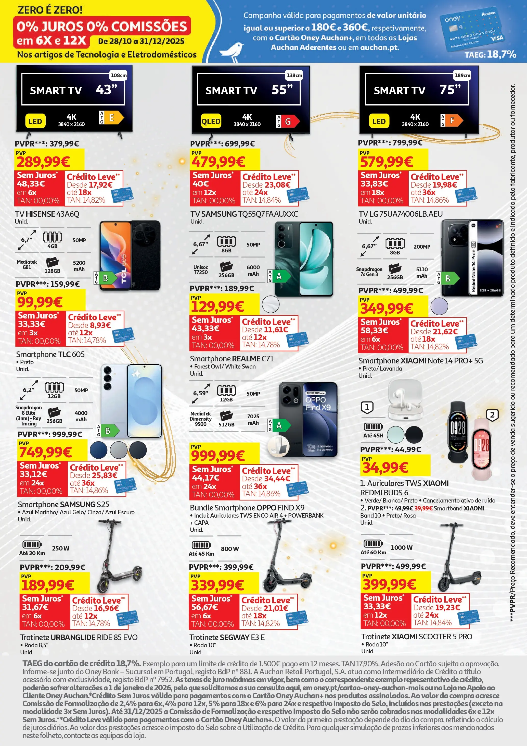 Auchan - Onde o Natal faz upgrade » de 17/12/2025 - 01/01/2026 | Página: 3 | Produtos: Smartphone, Trotinete
