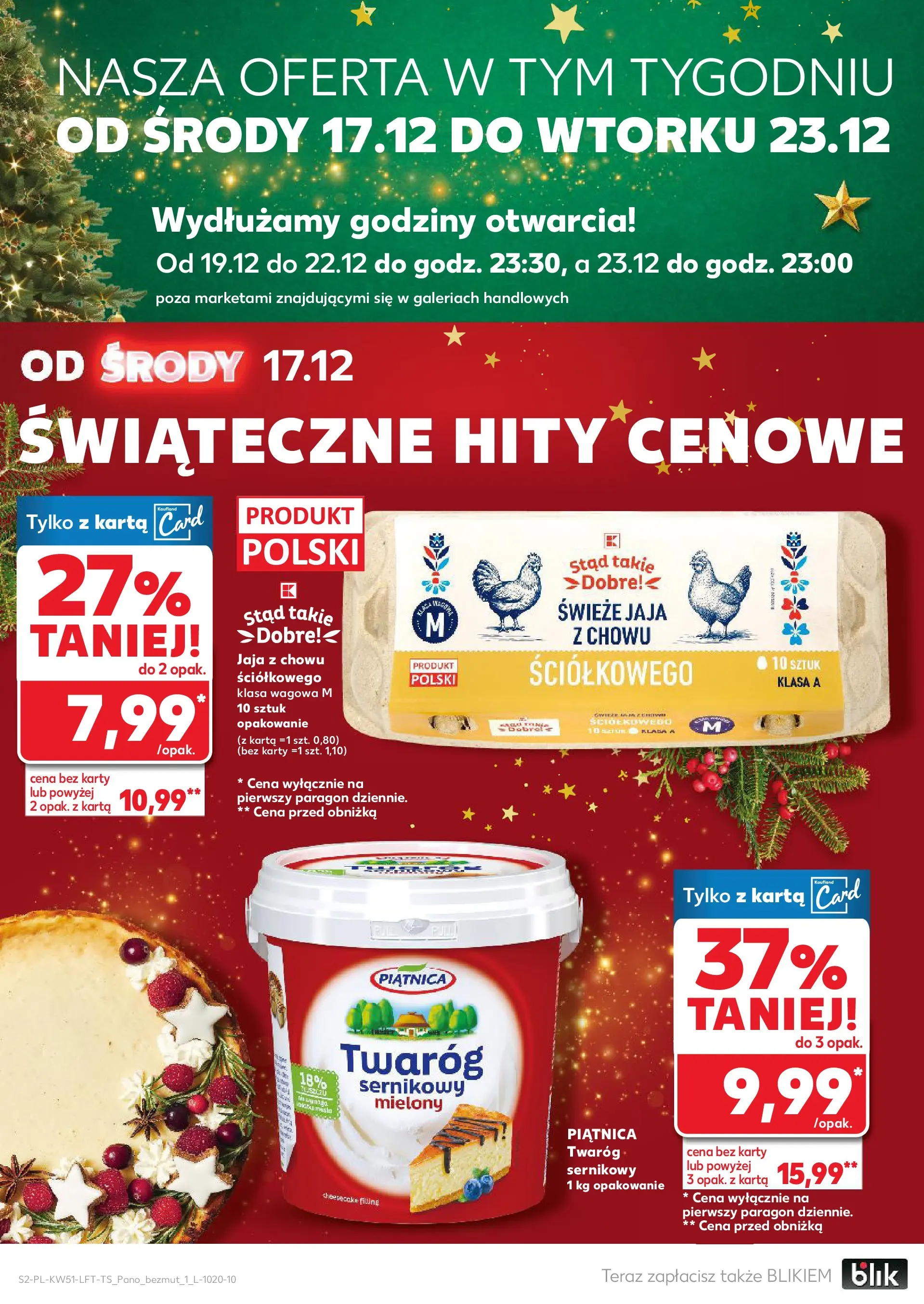 Kaufland gazetka od 17.12.2025 | Boże Narodzenie 🎄🎁 | Strona: 2 | Produkty: Karta, Twaróg, Jaja