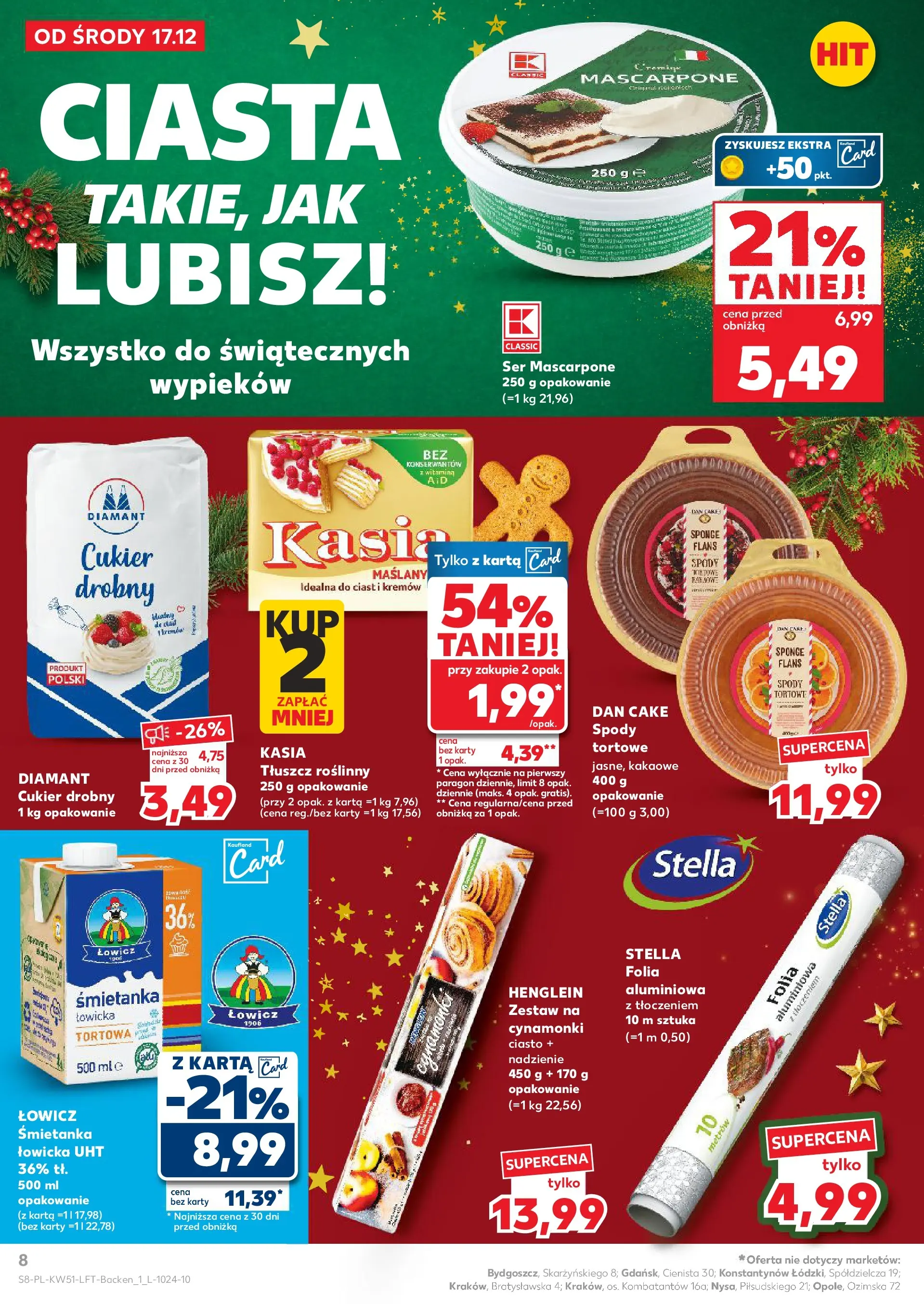Kaufland gazetka od 17.12.2025 | Boże Narodzenie 🎄🎁 | Strona: 8 | Produkty: Ciasto, Mascarpone, Ser, Ser mascarpone