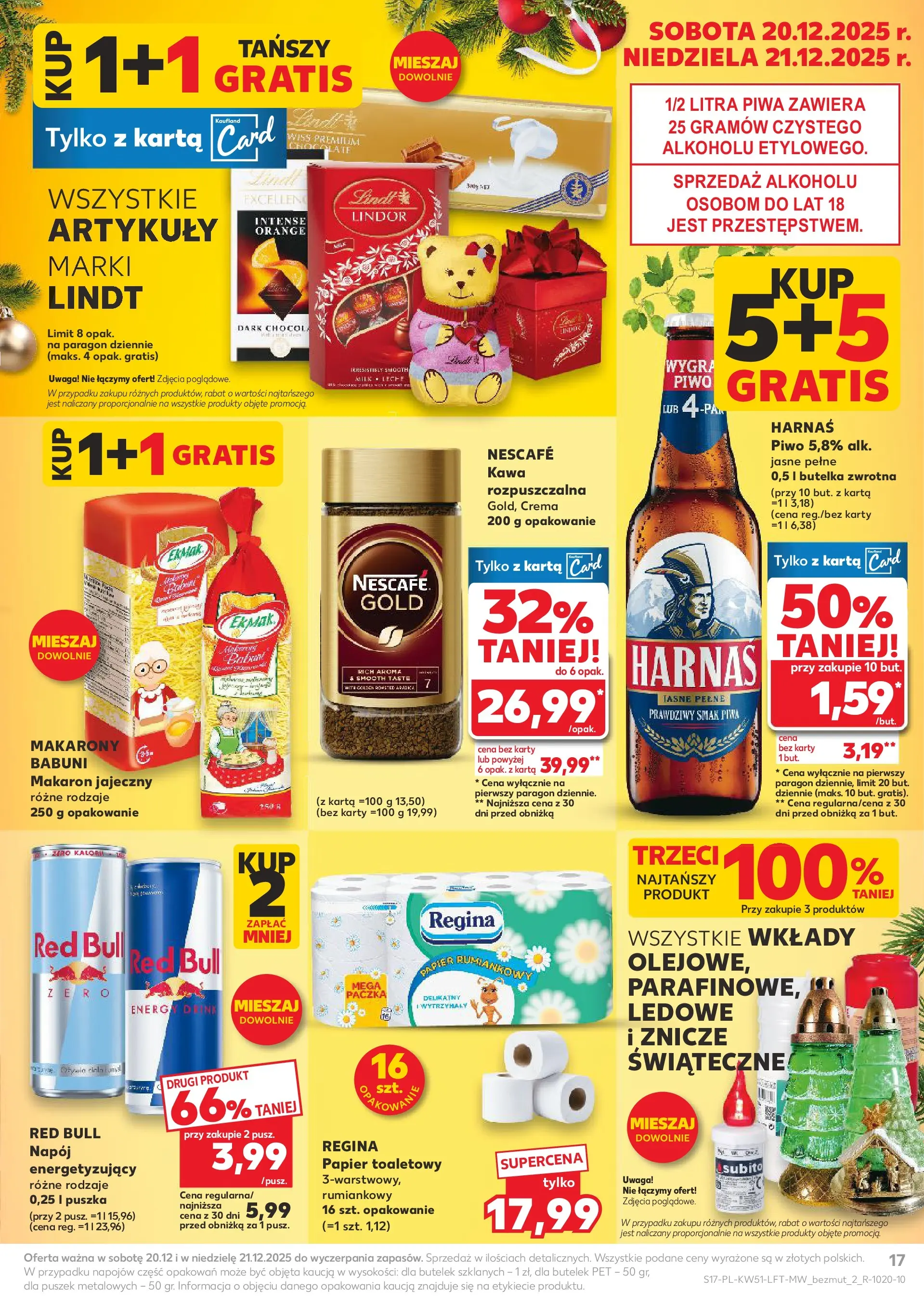 Kaufland gazetka od 17.12.2025 | Boże Narodzenie 🎄🎁 | Strona: 17 | Produkty: Nescafe, Kawa, Piwo, Makarony
