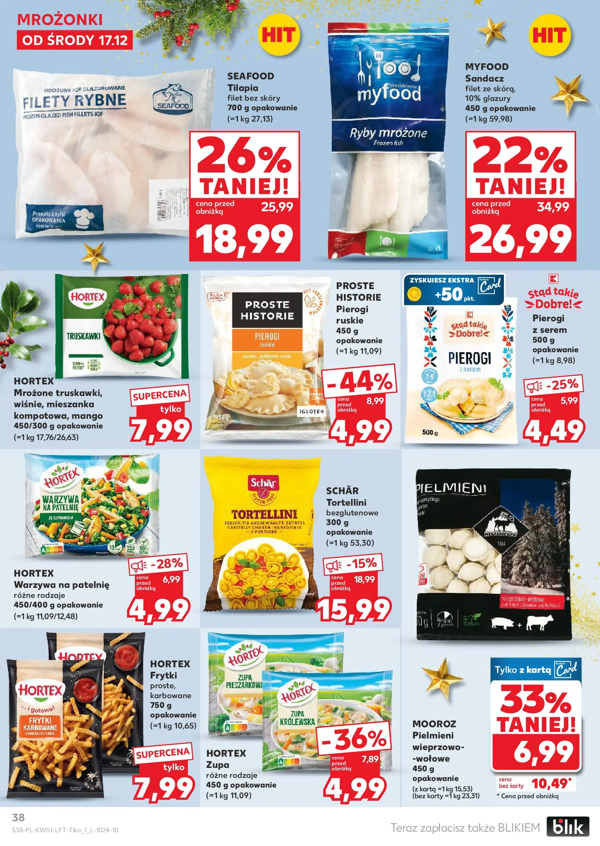 Kaufland gazetka od 17.12.2025 | Boże Narodzenie 🎄🎁 | Strona: 38 | Produkty: Tilapia, Zupa, Truskawki, Warzywa