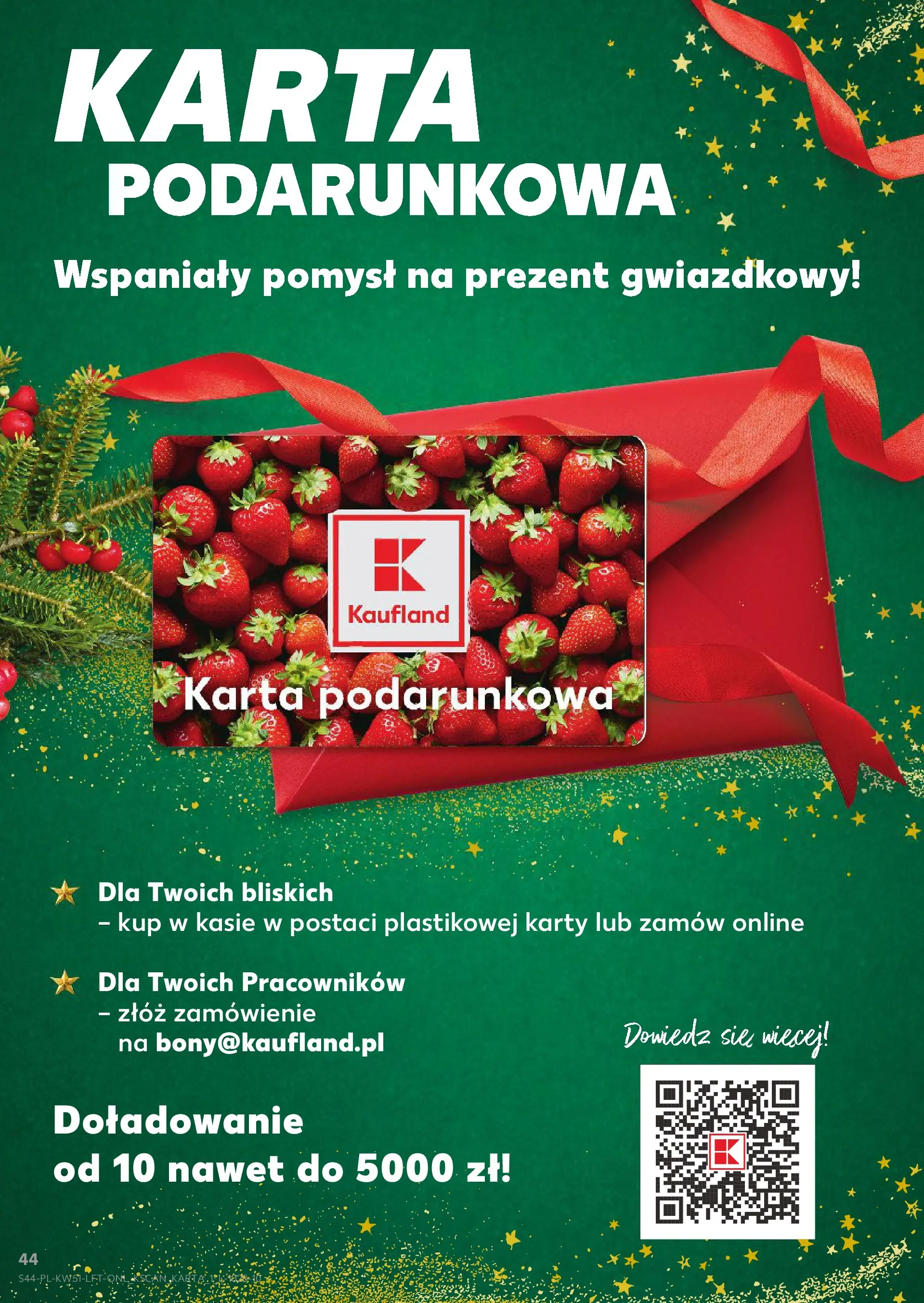 Kaufland gazetka od 17.12.2025 | Boże Narodzenie 🎄🎁 | Strona: 44 | Produkty: Karta