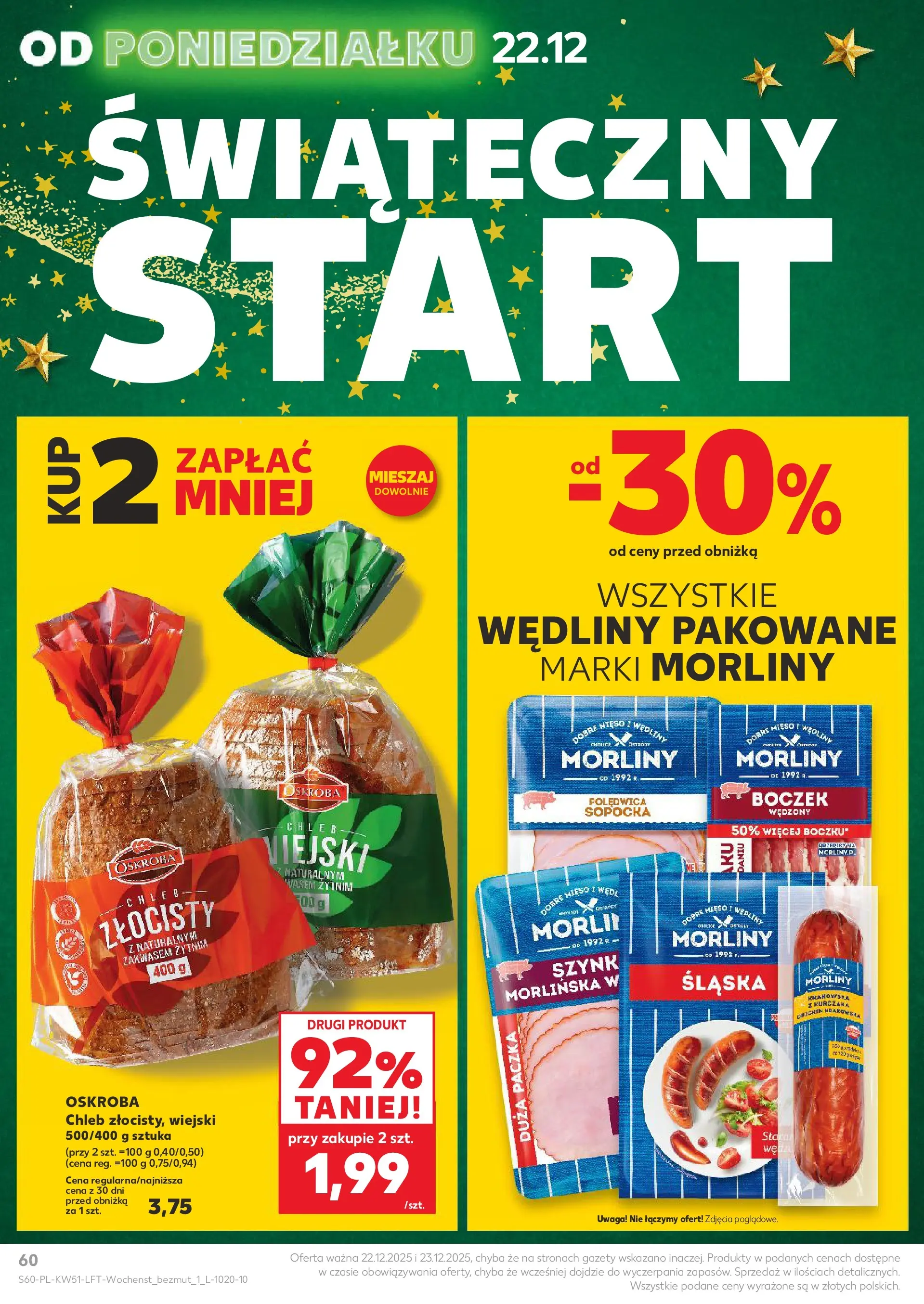 Kaufland gazetka od 17.12.2025 | Boże Narodzenie 🎄🎁 | Strona: 60 | Produkty: Mięso, Boczek, Chleb, Wędliny