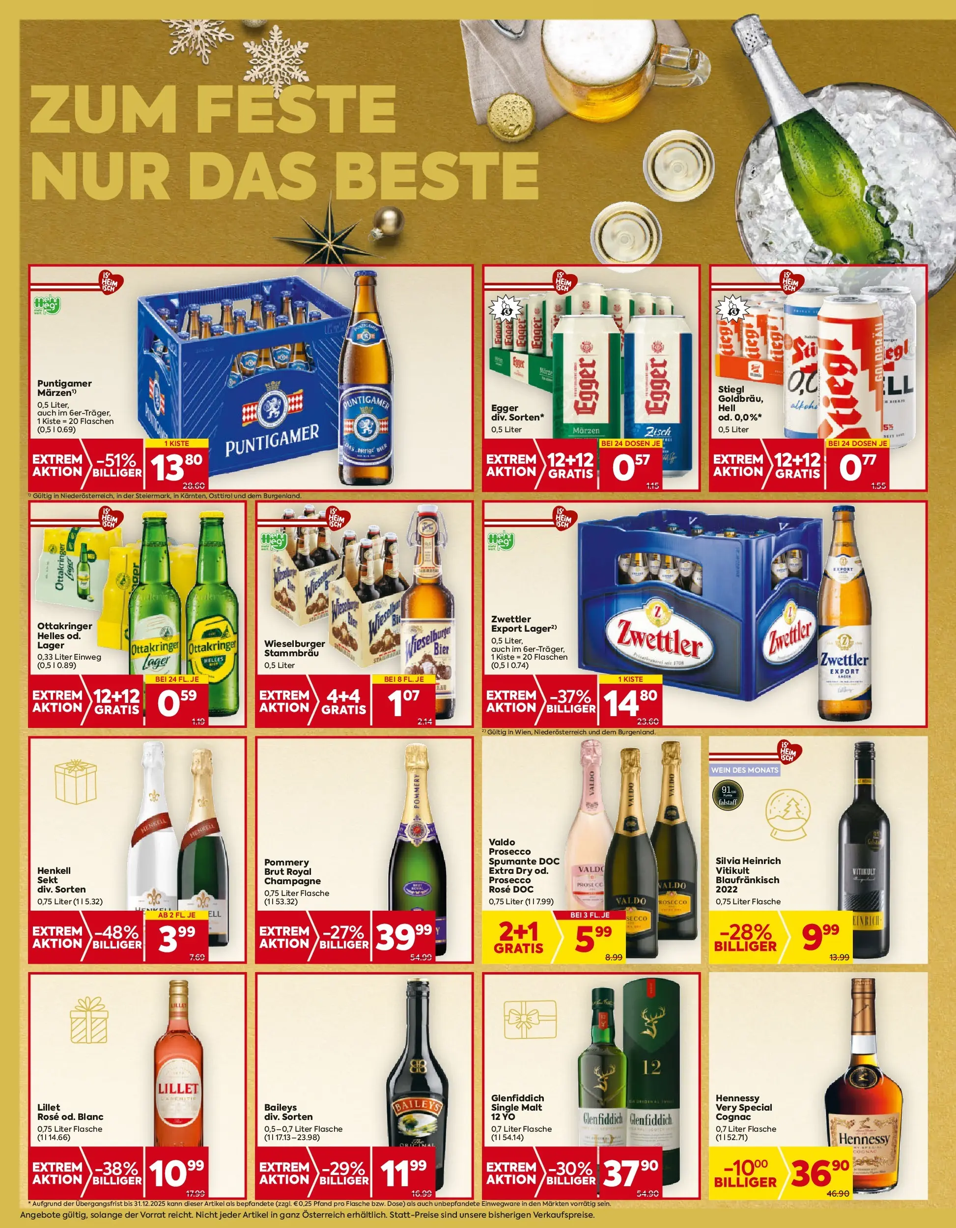 Billa Flugblatt - Moedling, Scheibbs, Schwadorf ab 18.12.2025 - Angebote, Prospekt | Seite: 14 | Produkte: Wein, Bier
