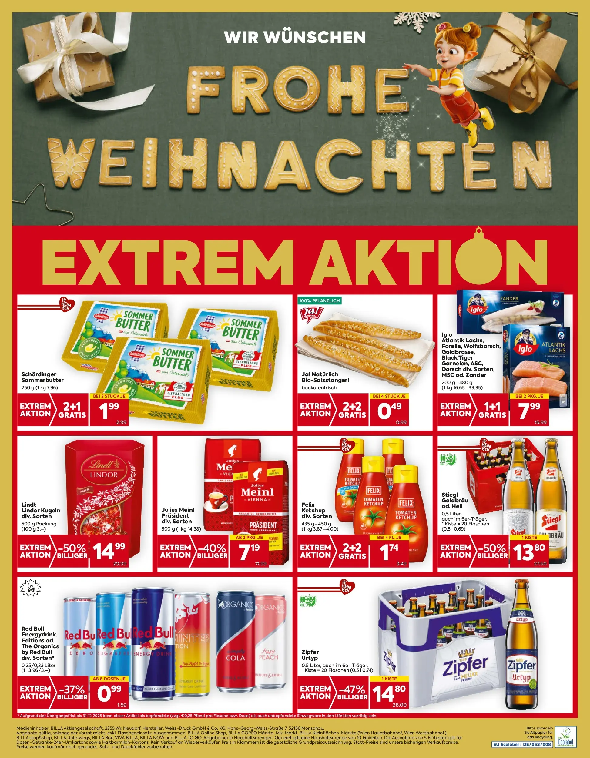 Billa Flugblatt - Oberndorf Bei Salzburg, Lamprechtshausen, Maria Alm ab 18.12.2025 - Angebote, Prospekt | Seite: 16 | Produkte: Ketchup, Butter, Tomaten