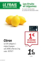 Promocash Les fruits et legumes - au 20.12.2025