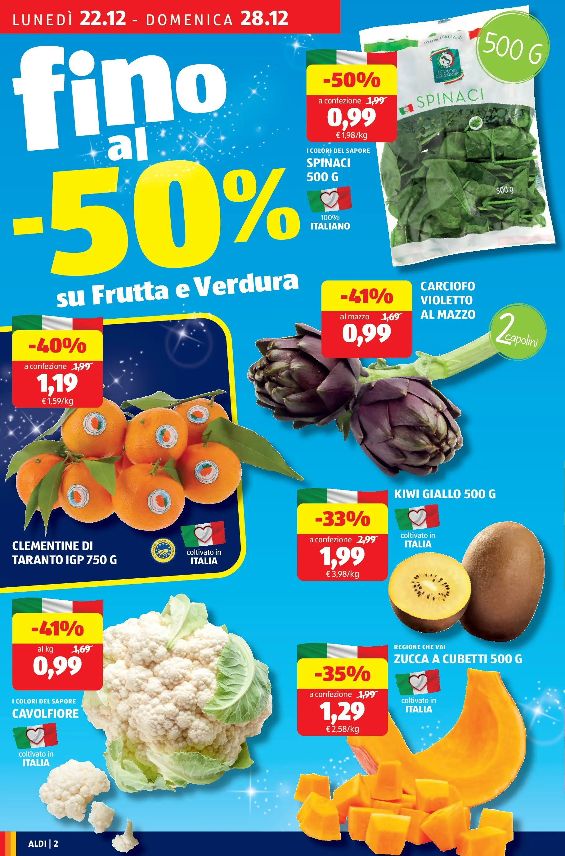 Nuovo Aldi - Buone Feste dal 21/12/2025 > offerte anteprima 🛍️ | Pagina: 2 | Prodotti: Kiwi, Frutta, Zucca, Cavolfiore