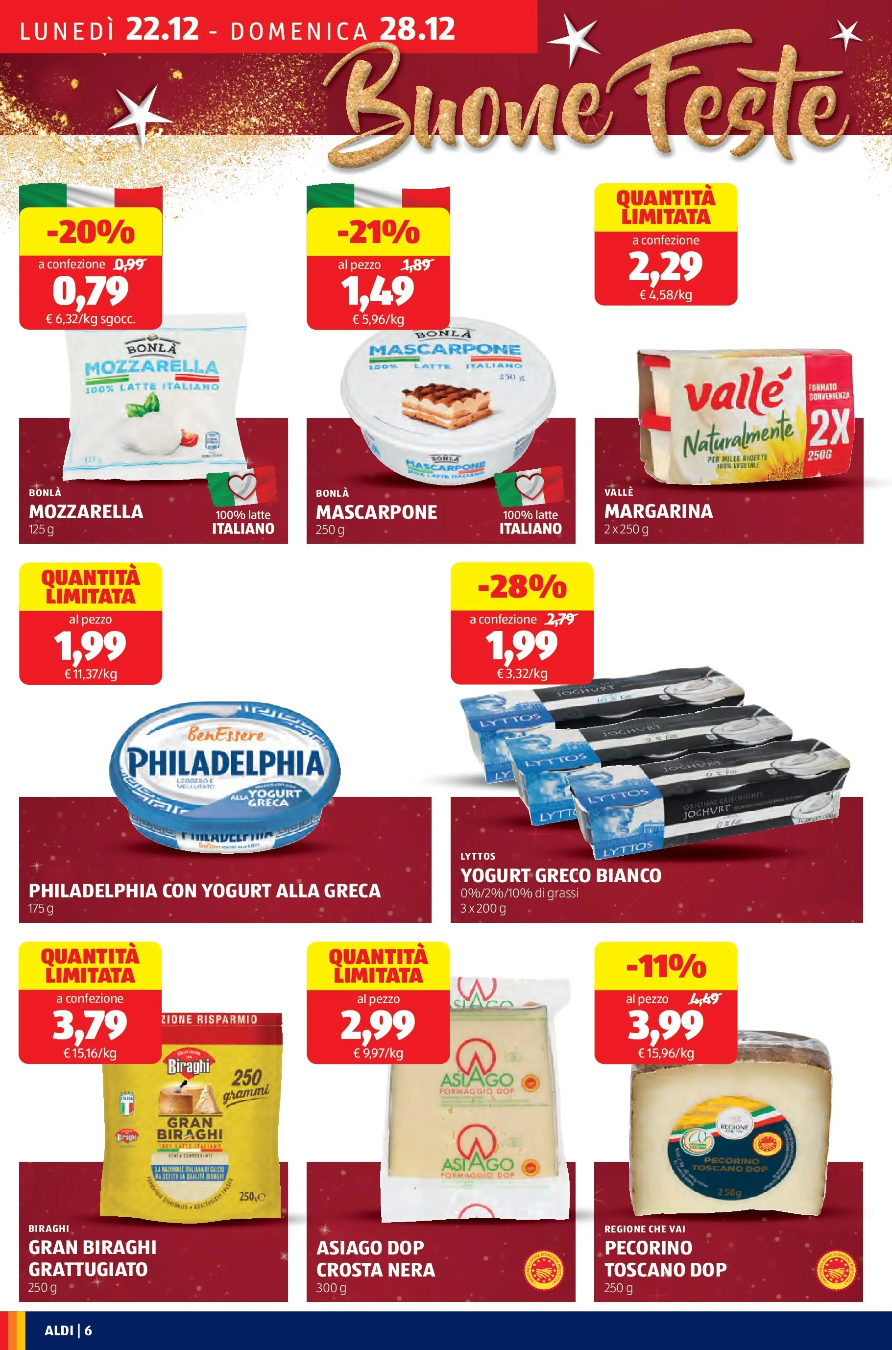 Nuovo Aldi - Buone Feste dal 21/12/2025 > offerte anteprima 🛍️ | Pagina: 6 | Prodotti: Yogurt greco, Latte, Formaggio, Mascarpone