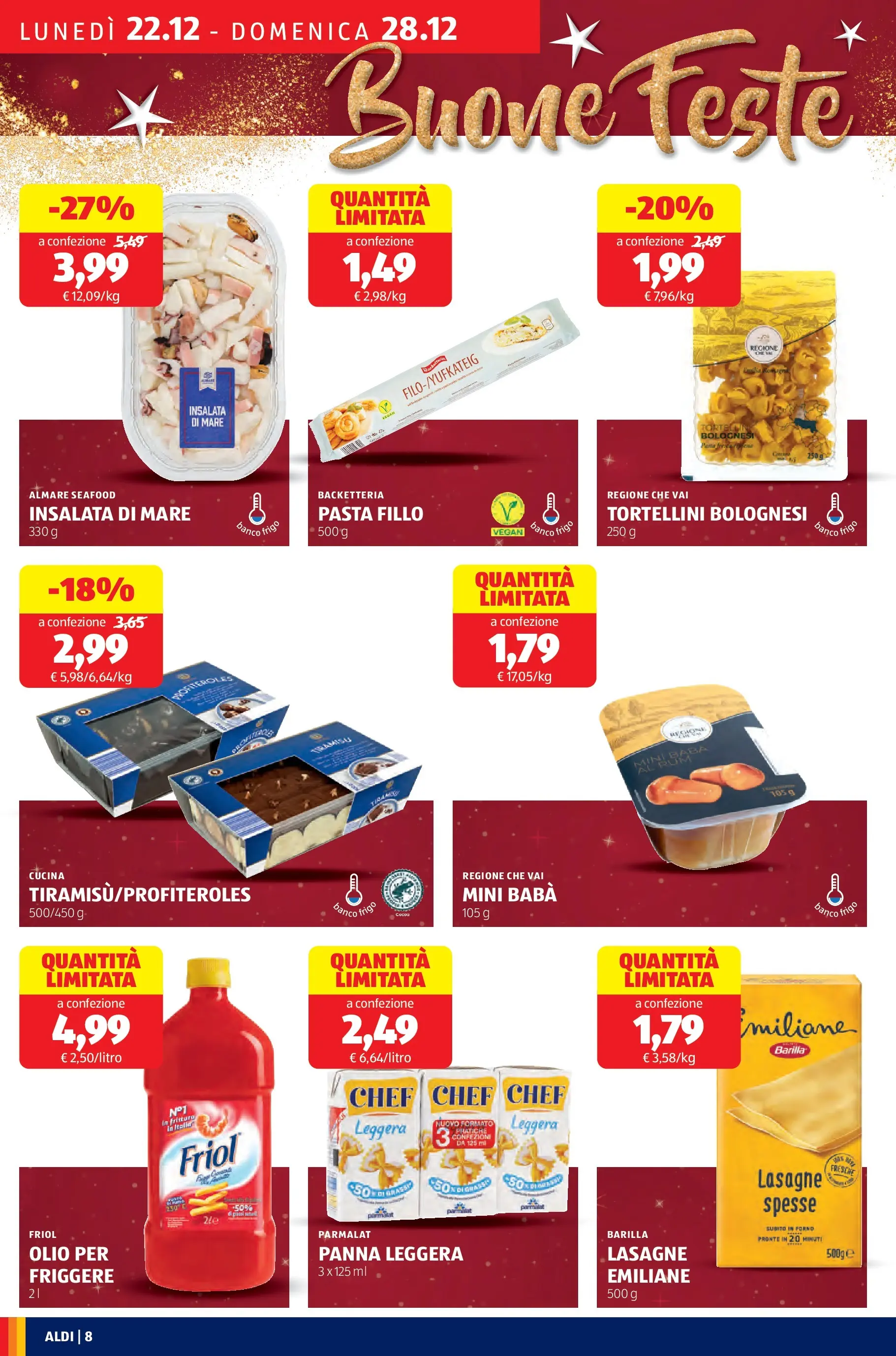 Nuovo Aldi - Buone Feste dal 21/12/2025 > offerte anteprima 🛍️ | Pagina: 8 | Prodotti: Panna, Insalata, Olio, Forno