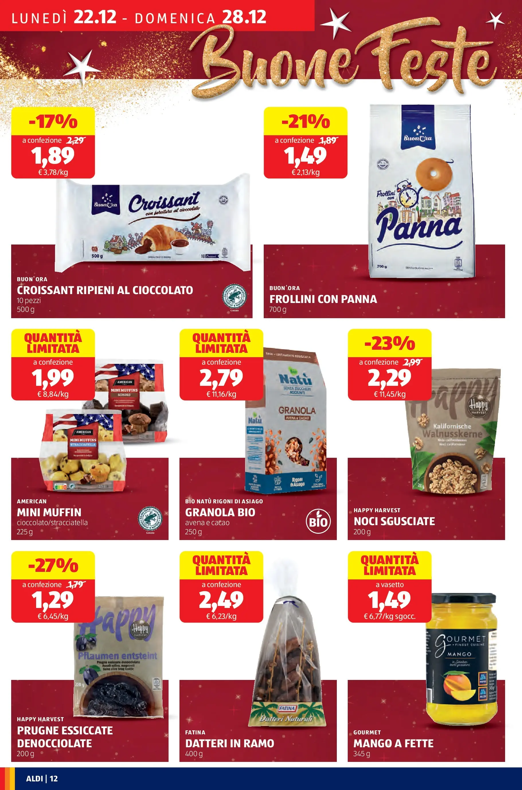 Nuovo Aldi - Buone Feste dal 21/12/2025 > offerte anteprima 🛍️ | Pagina: 12 | Prodotti: Cioccolato, Panna, Noci, Muffin