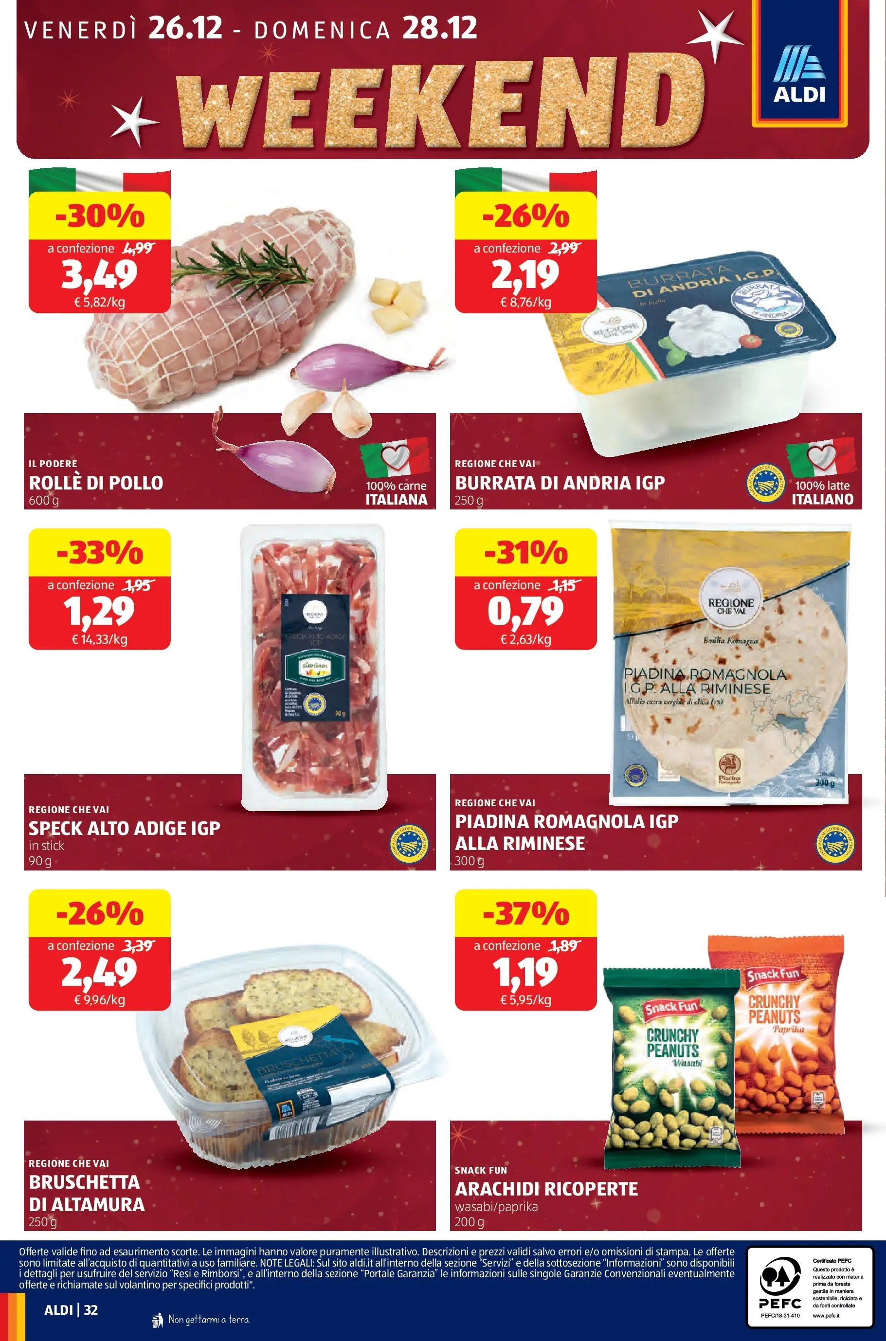 Nuovo Aldi - Buone Feste dal 21/12/2025 > offerte anteprima 🛍️ | Pagina: 32 | Prodotti: Pollo, Latte, Piadina, Arachidi