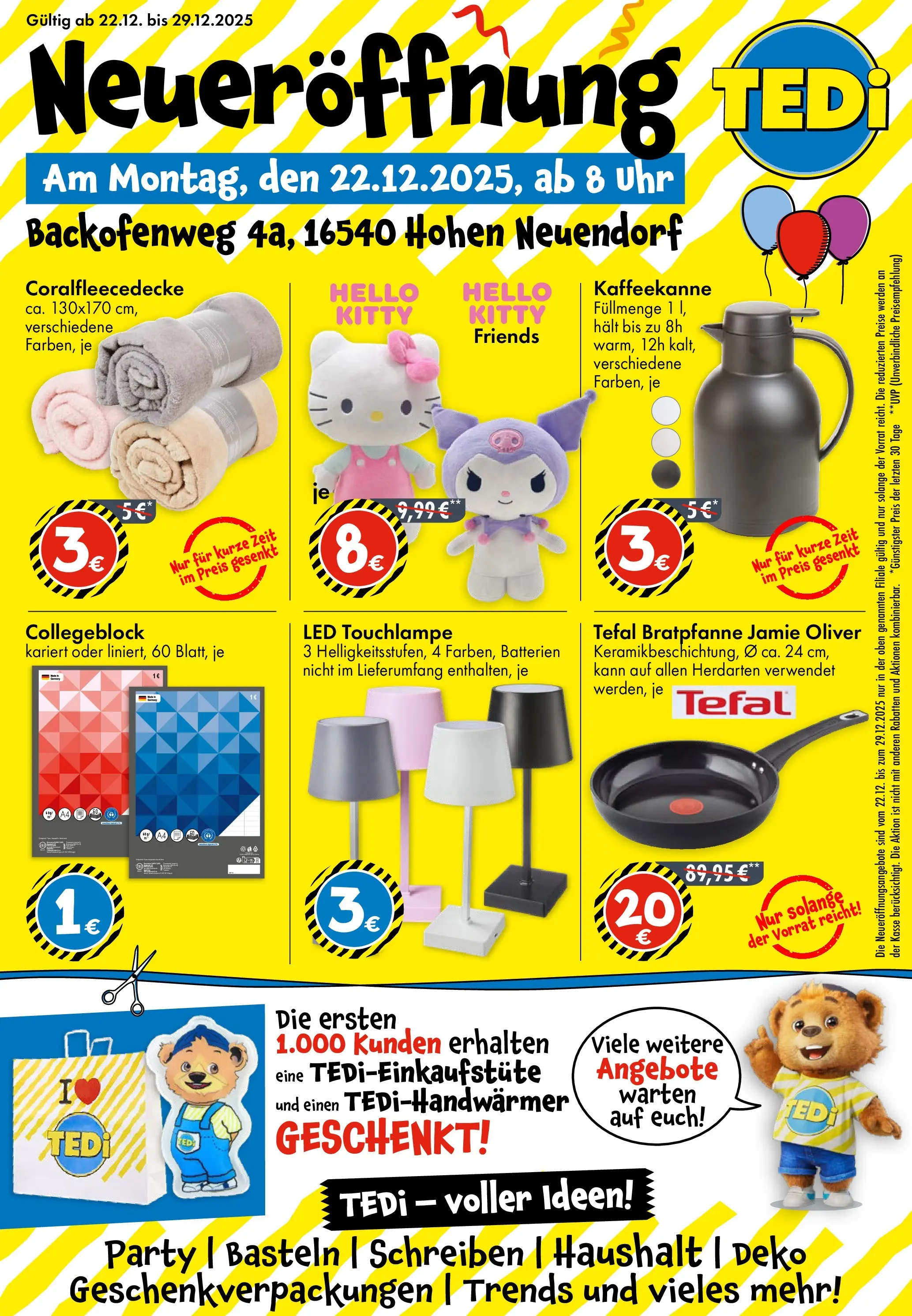 TEDi - Neueröffnung Hohen Neuendorf (ab 22.12.2025) zum Blättern | Seite: 1 | Produkte: Batterien, Uhr