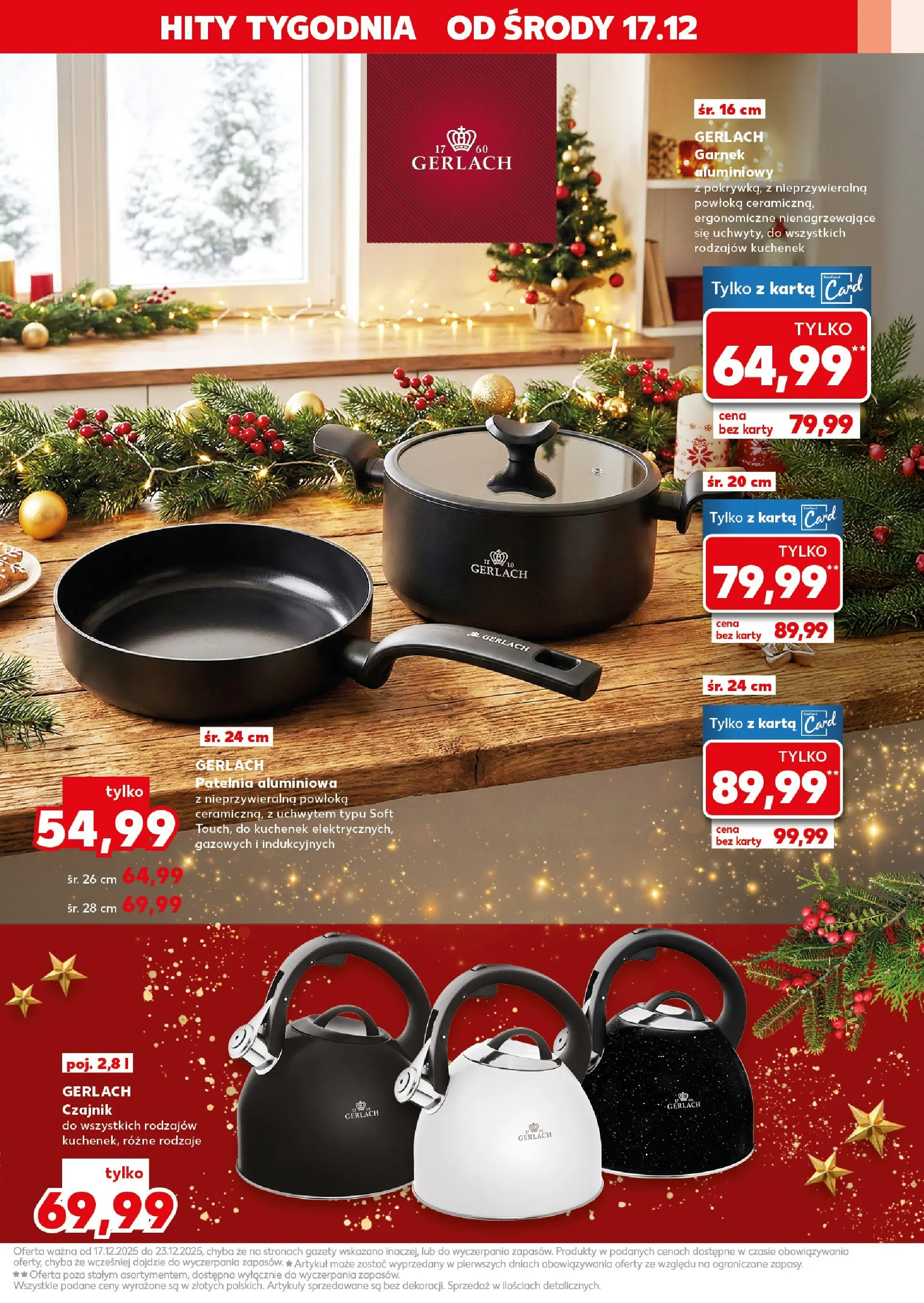 Kaufland gazetka od 17.12.2025 | Boże Narodzenie 🎄🎁 | Strona: 3 | Produkty: Karta, Czajnik, Garnek, Patelnia