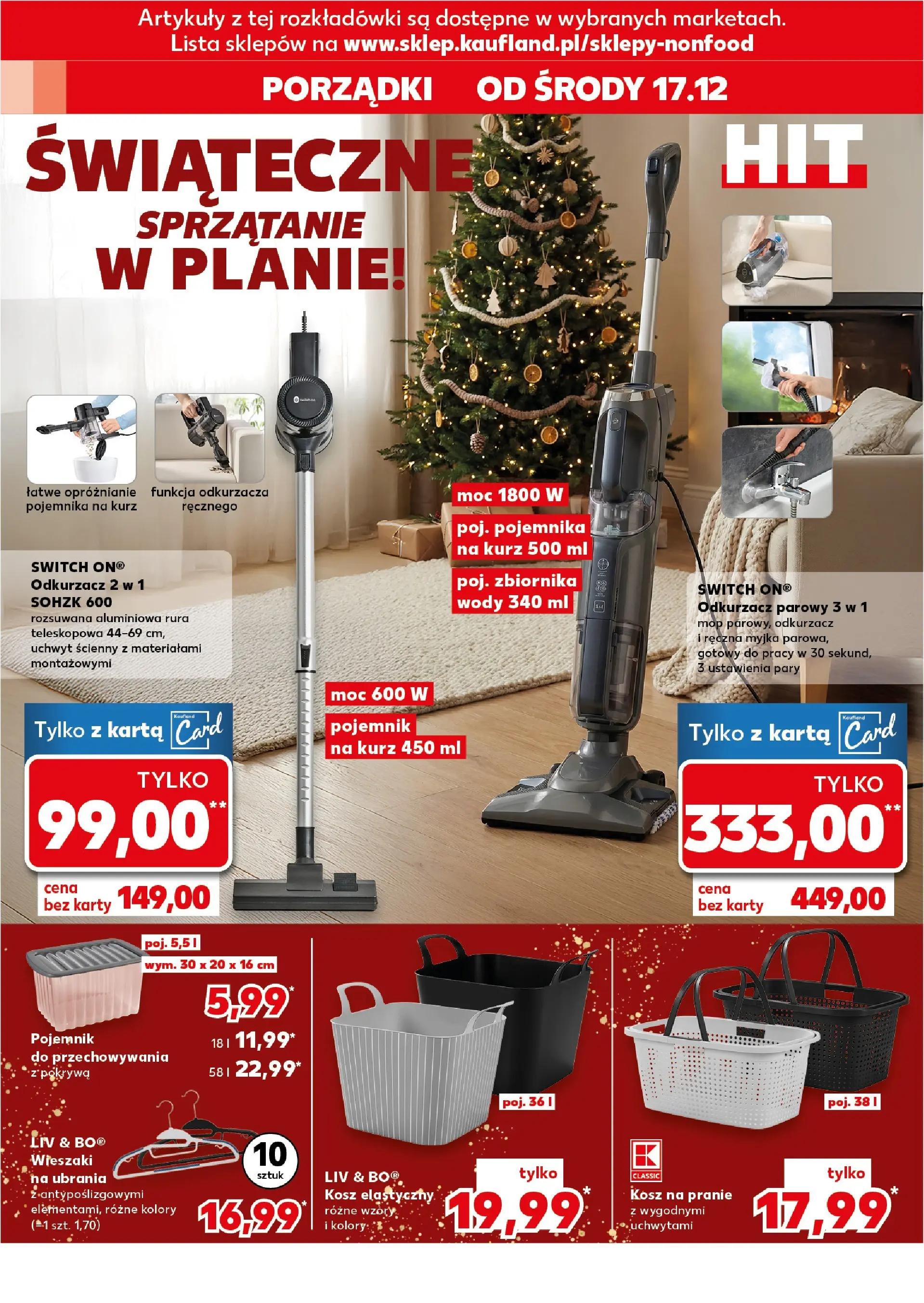 Kaufland gazetka od 17.12.2025 | Boże Narodzenie 🎄🎁 | Strona: 6 | Produkty: Ubrania, Karta, Wieszaki, Kosz na pranie