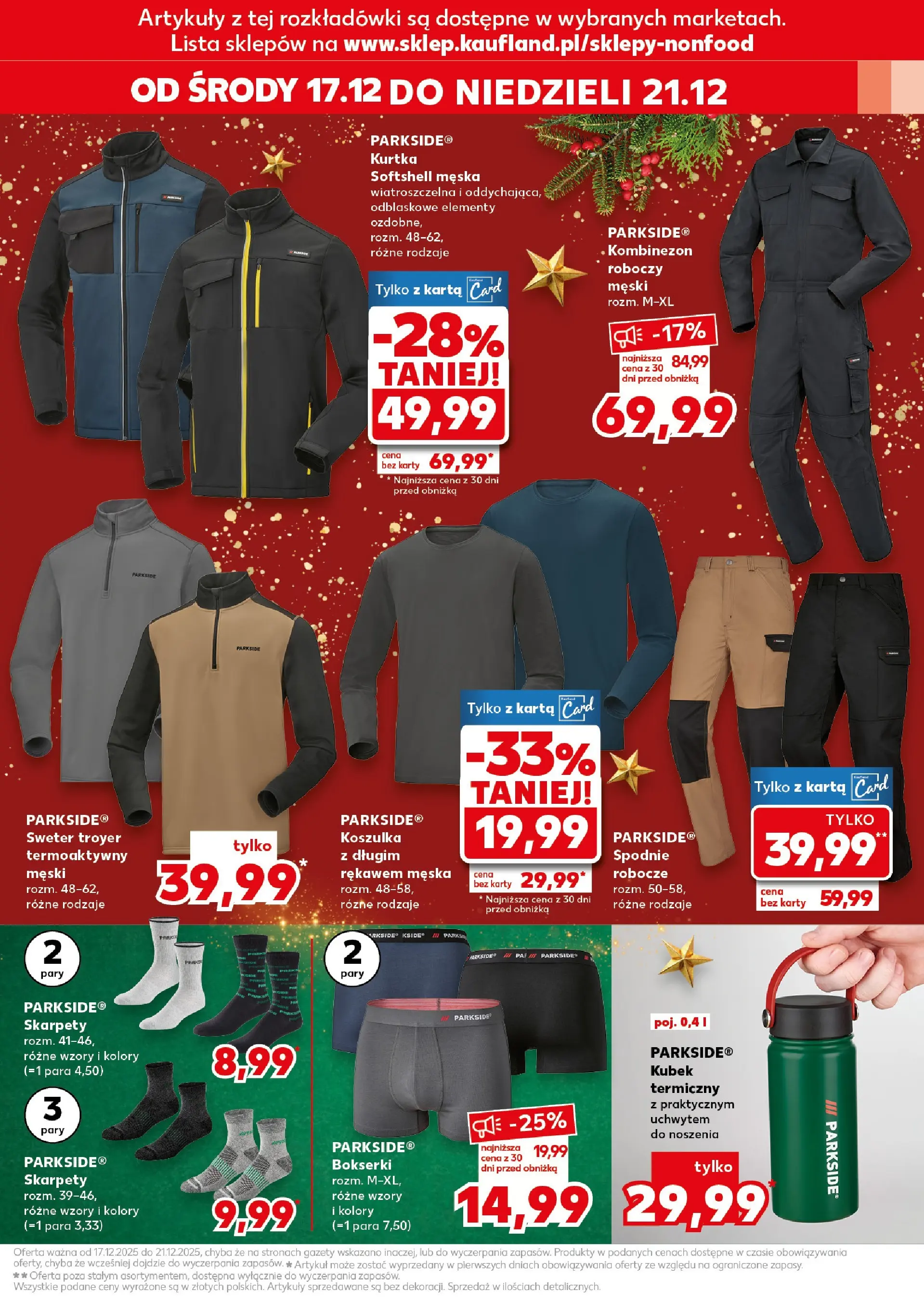Kaufland gazetka od 17.12.2025 | Boże Narodzenie 🎄🎁 | Strona: 13 | Produkty: Karta, Sweter, Kurtka, Bokserki
