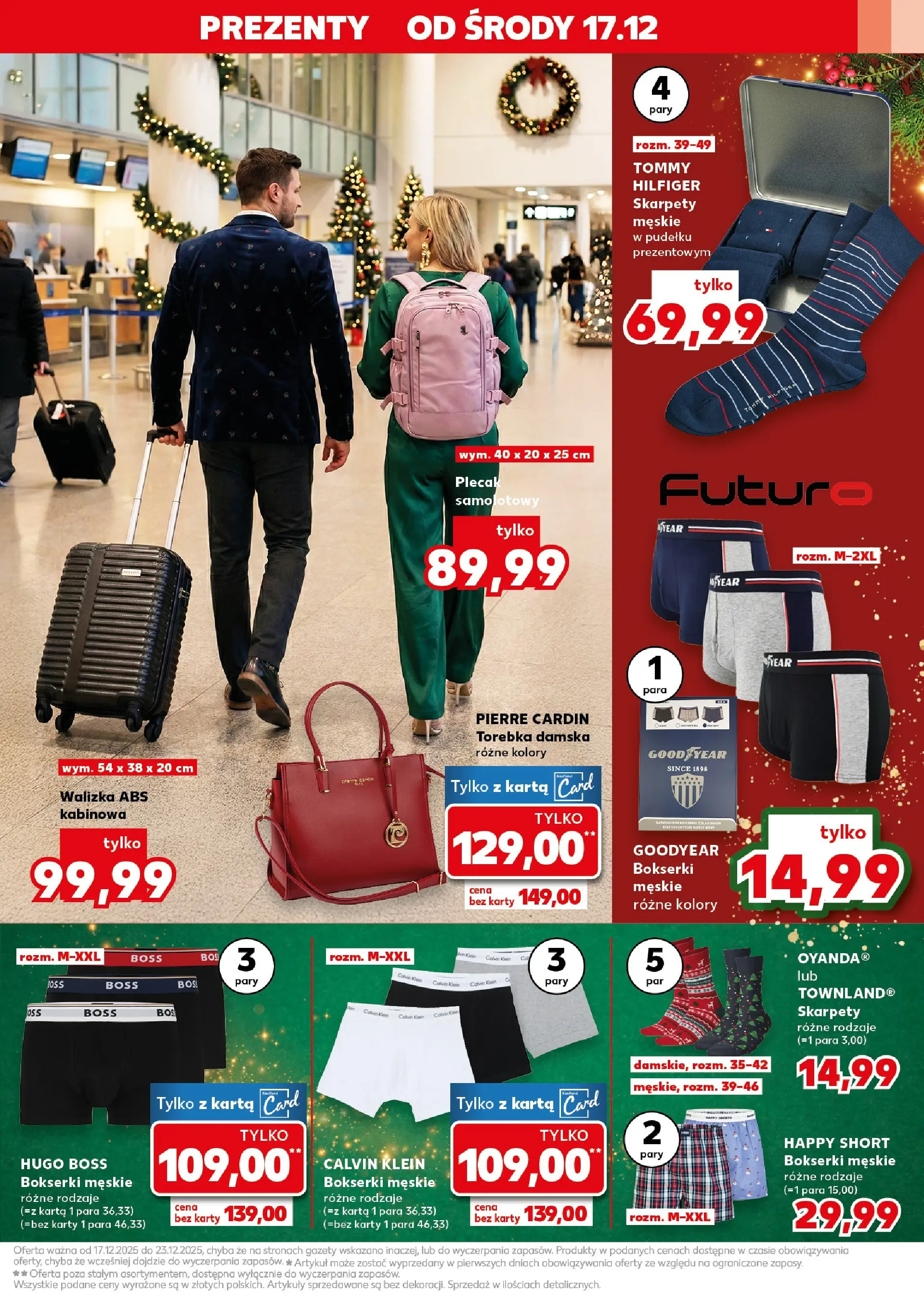 Kaufland gazetka od 17.12.2025 | Boże Narodzenie 🎄🎁 | Strona: 15 | Produkty: Karta, Plecak, Bokserki męskie, Skarpety męskie