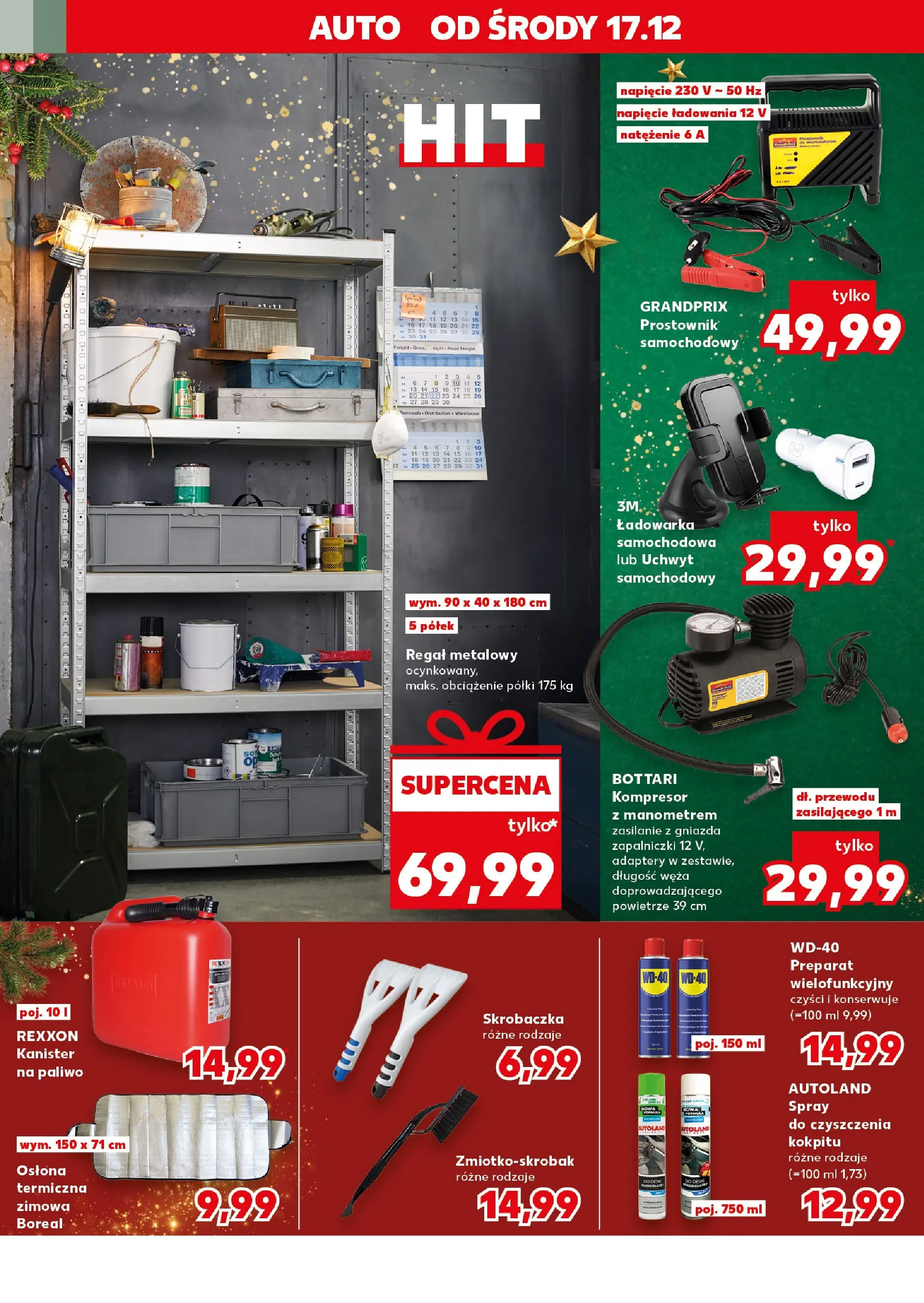 Kaufland gazetka od 17.12.2025 | Boże Narodzenie 🎄🎁 | Strona: 16 | Produkty: Ładowarka, Regał metalowy, Prostownik, Regał