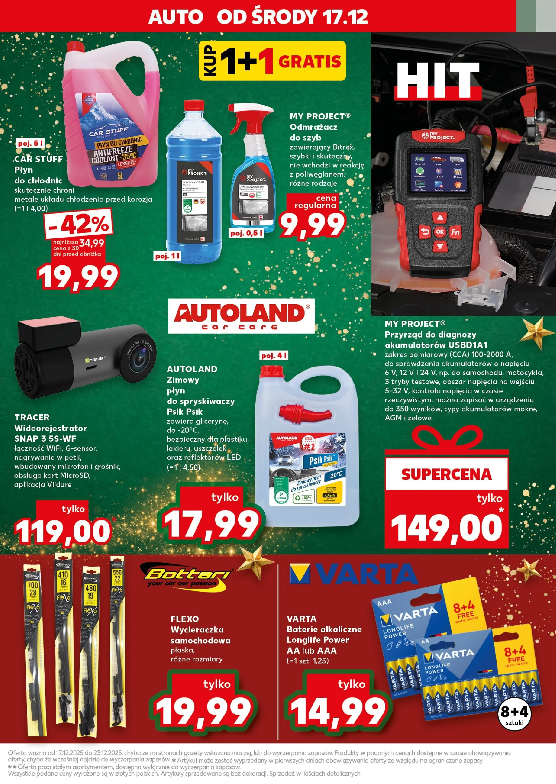 Kaufland gazetka od 17.12.2025 | Boże Narodzenie 🎄🎁 | Strona: 17 | Produkty: Mikrofon, Baterie, Wycieraczka