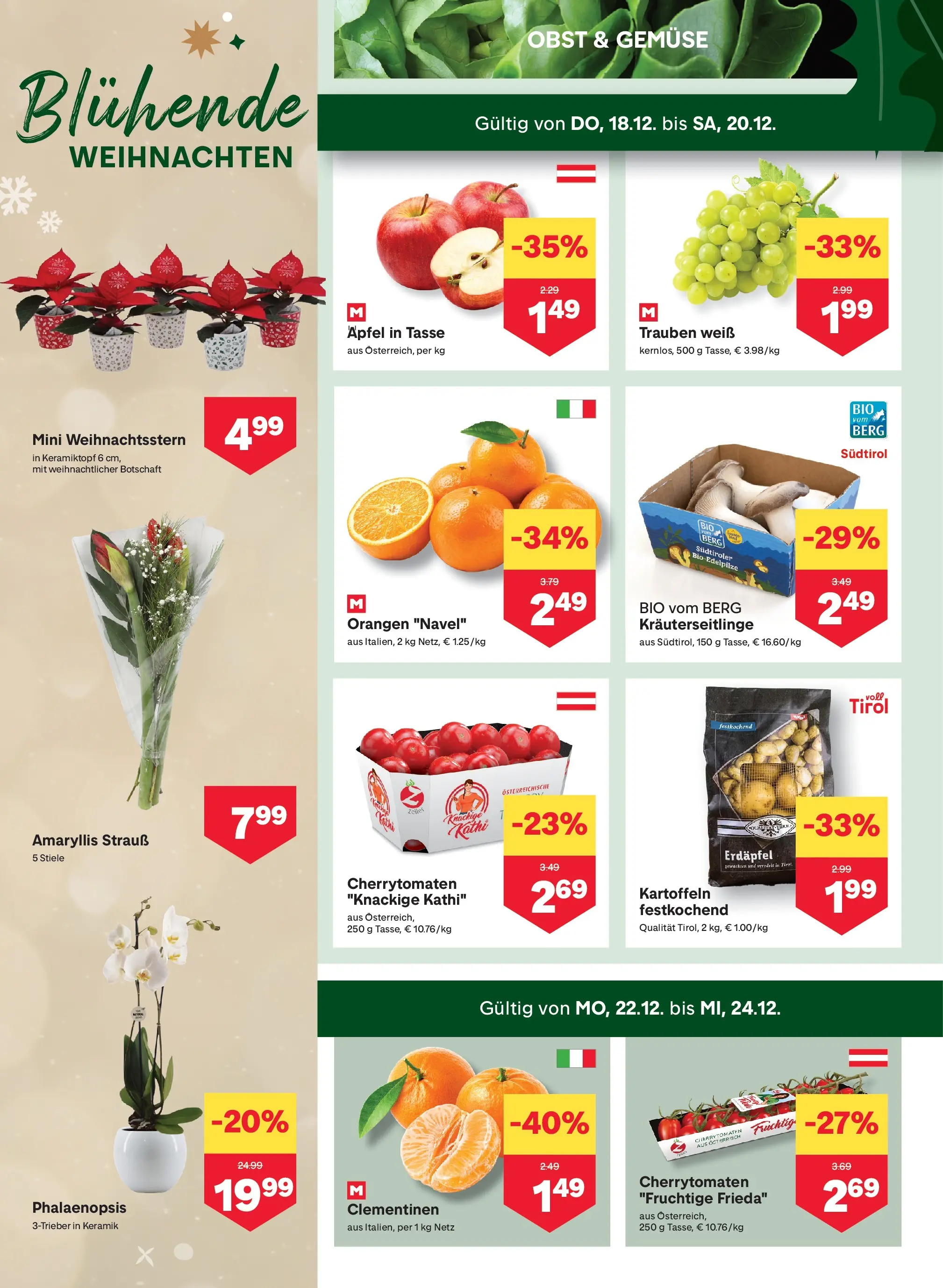 MPREIS Pfunds von 18.12.2025 - Aktuelle Angebote | Seite: 4 | Produkte: Kartoffeln, Gemüse, Obst, Orangen