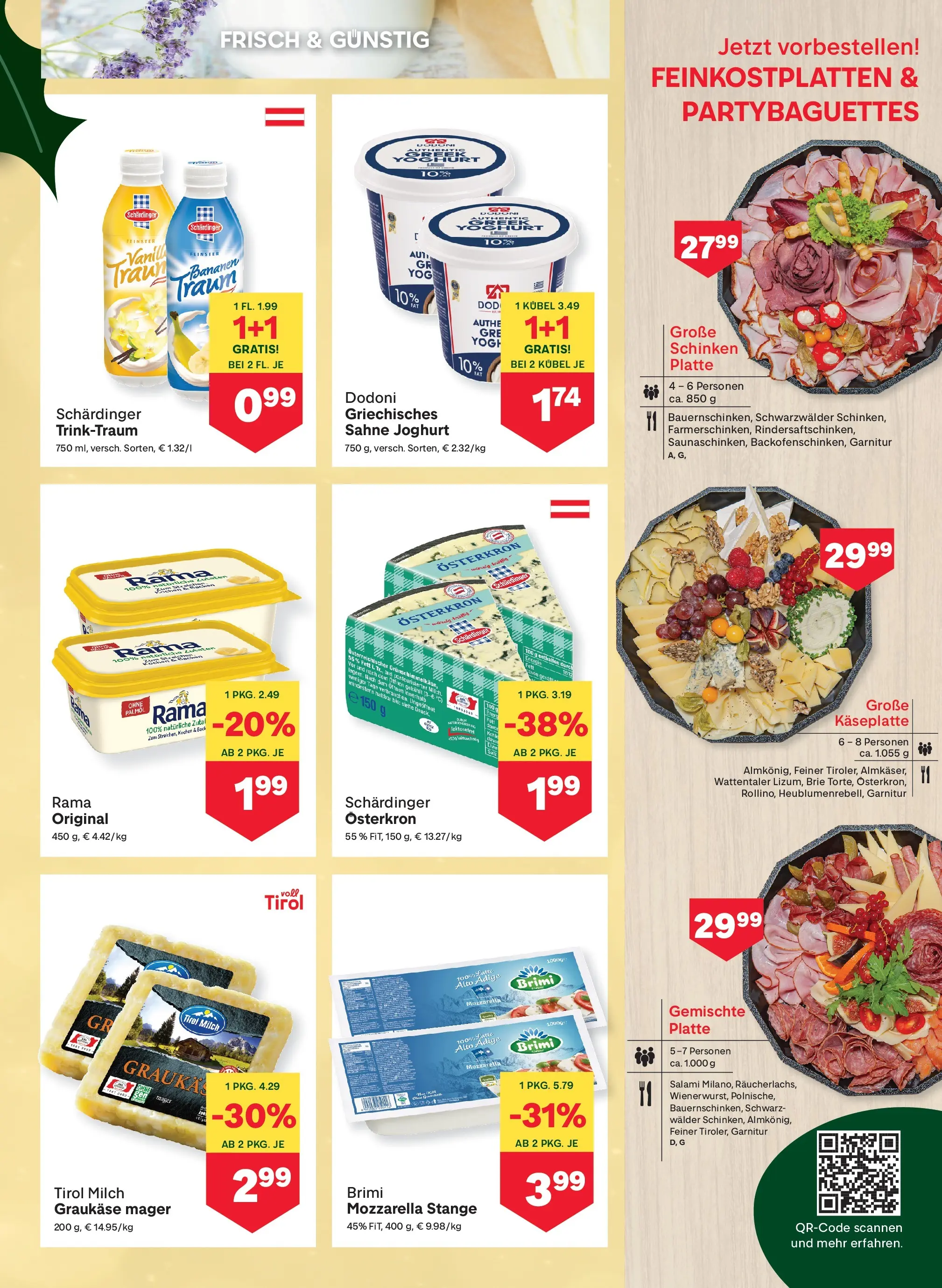 MPREIS Pfunds von 18.12.2025 - Aktuelle Angebote | Seite: 5 | Produkte: Sahne, Joghurt, Schinken, Bananen