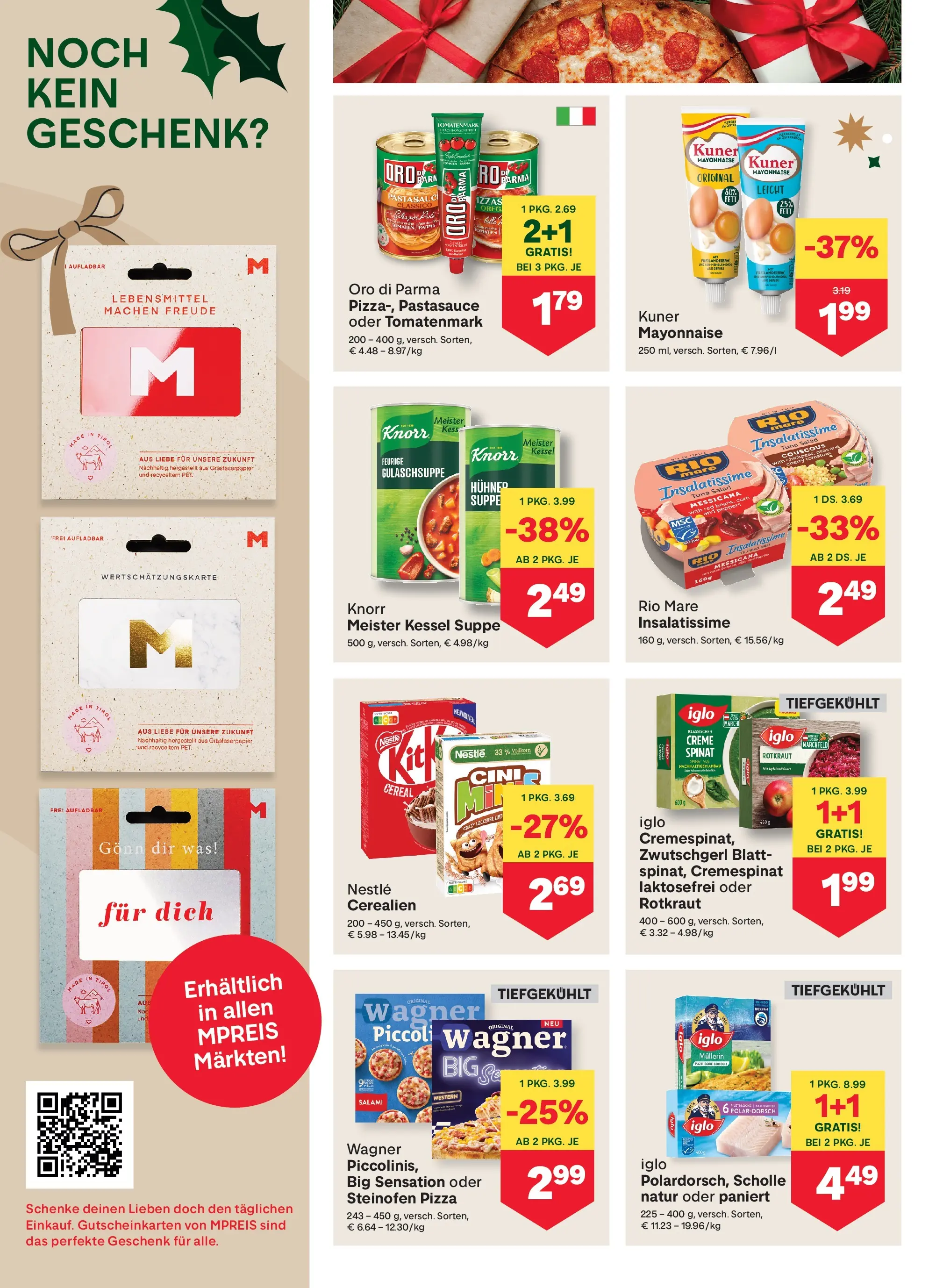 MPREIS Pfunds von 18.12.2025 - Aktuelle Angebote | Seite: 12 | Produkte: Libacomb, Creme, Pizza, Tomaten