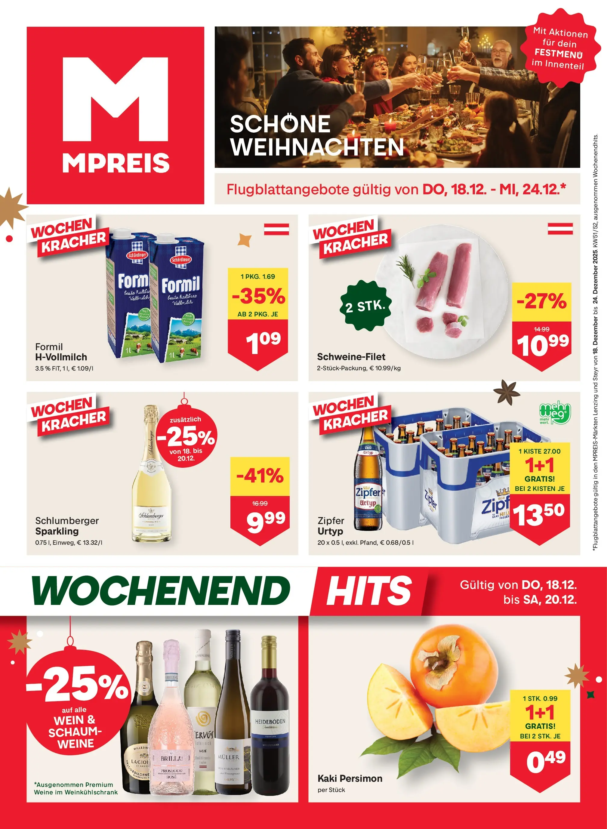 MPREIS Steyr von 18.12.2025 - Aktuelle Angebote | Seite: 1 | Produkte: Kaki, Wein