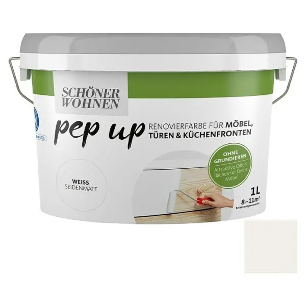 SCH&Ouml;NER WOHNEN-Farbe Pep up Wei&szlig;lack f&uuml;r M&ouml;bel, T&uuml;ren & K&uuml;chenfronten