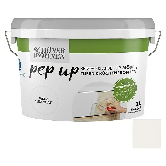 SCH&Ouml;NER WOHNEN-Farbe Pep up Wei&szlig;lack f&uuml;r M&ouml;bel, T&uuml;ren & K&uuml;chenfronten