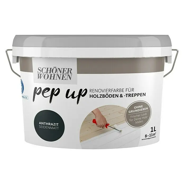 SCH&Ouml;NER WOHNEN-Farbe Pep up Wei&szlig;lack f&uuml;r Holzb&ouml;den & -Treppen