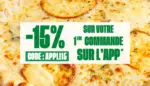 Pizza Del Arte -15% sur la 1&egrave;re commande pass&eacute;e sur l'application - au 31.12.2025
