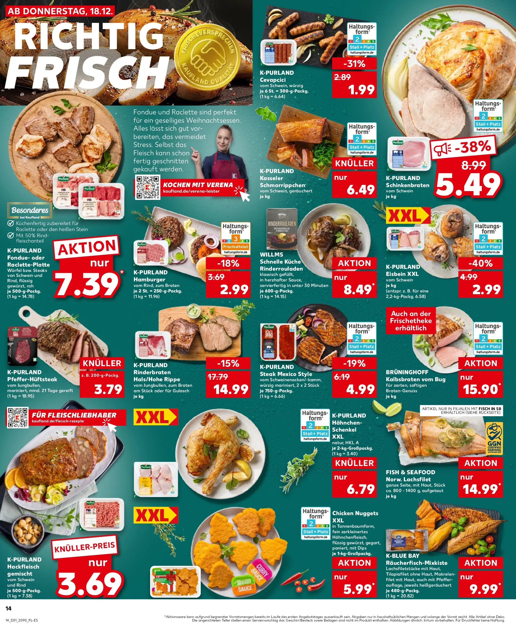 Prospekt Kaufland ab 18.12.2025 » Angebote Online zum Blättern | Seite: 14 | Produkte: Cevapcici, Gulasch, Pfeffer, Fleisch