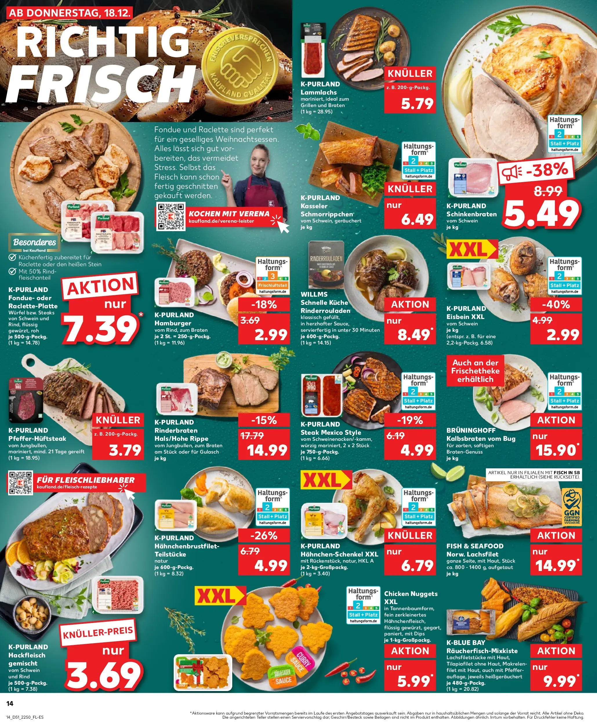Prospekt Kaufland ab 18.12.2025 » Angebote Online zum Blättern | Seite: 14 | Produkte: Küche, Fisch, Fondue, Hackfleisch