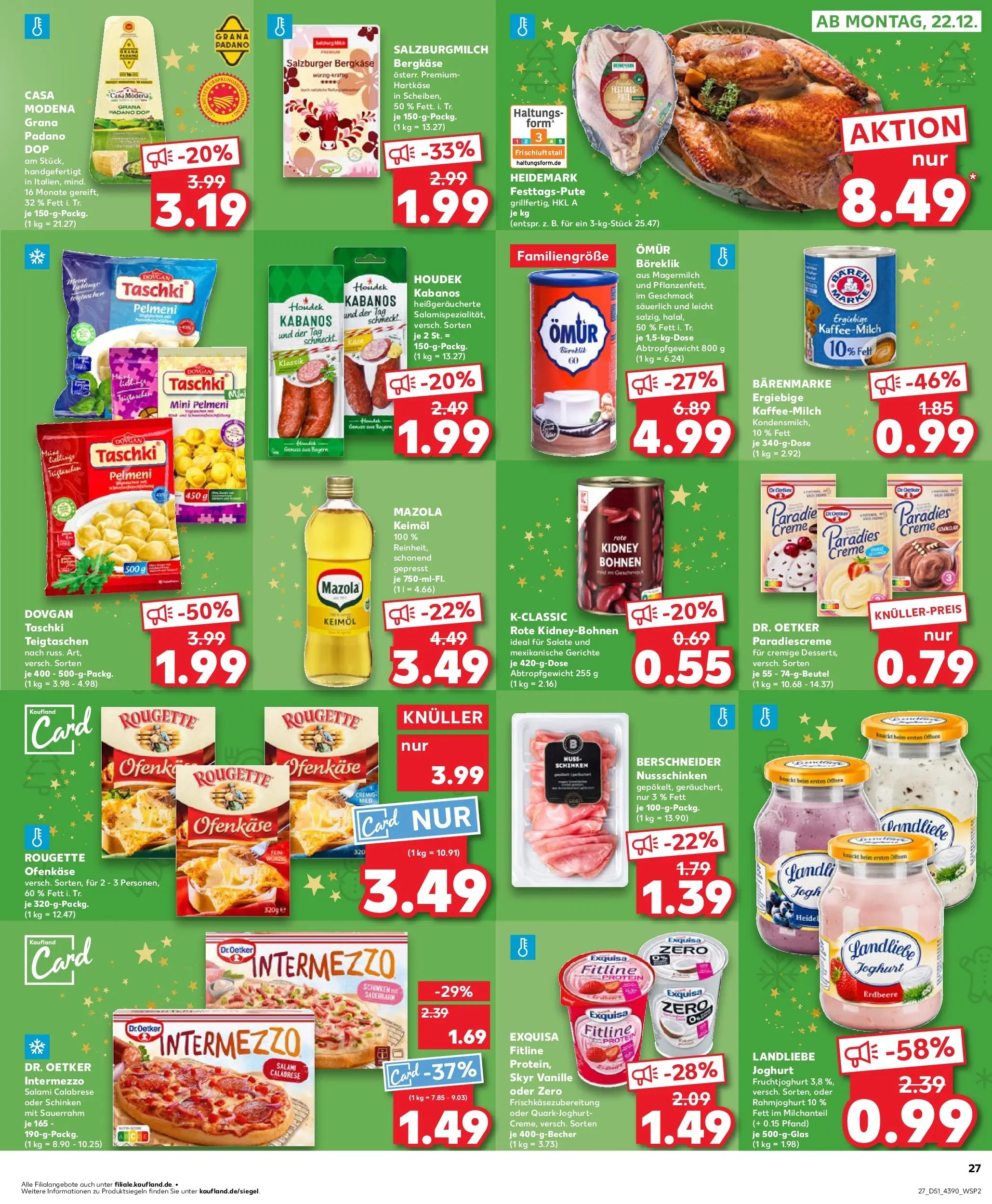 Prospekt Kaufland ab 18.12.2025 » Angebote Online zum Blättern | Seite: 27 | Produkte: Landliebe joghurt, Salami, Schinken, Pizza