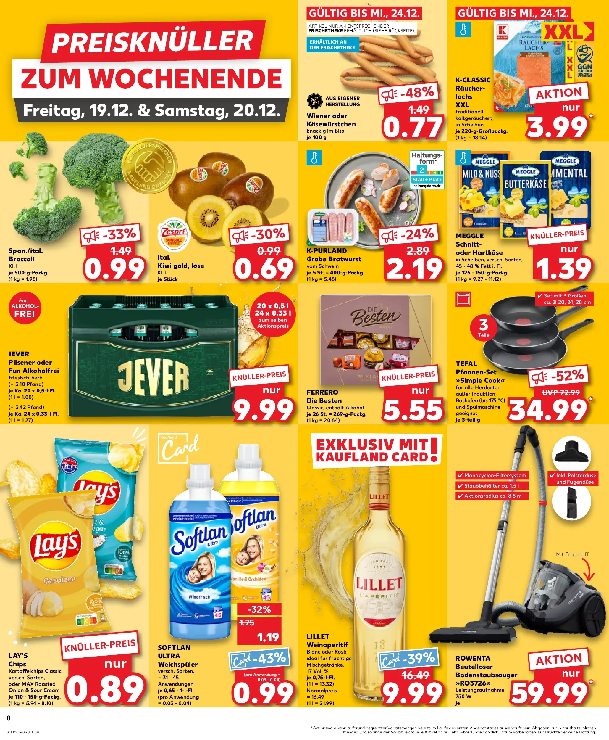 Prospekt Kaufland ab 18.12.2025 » Angebote Online zum Blättern | Seite: 8 | Produkte: Lachs, Weichspüler, Jever, Kiwi
