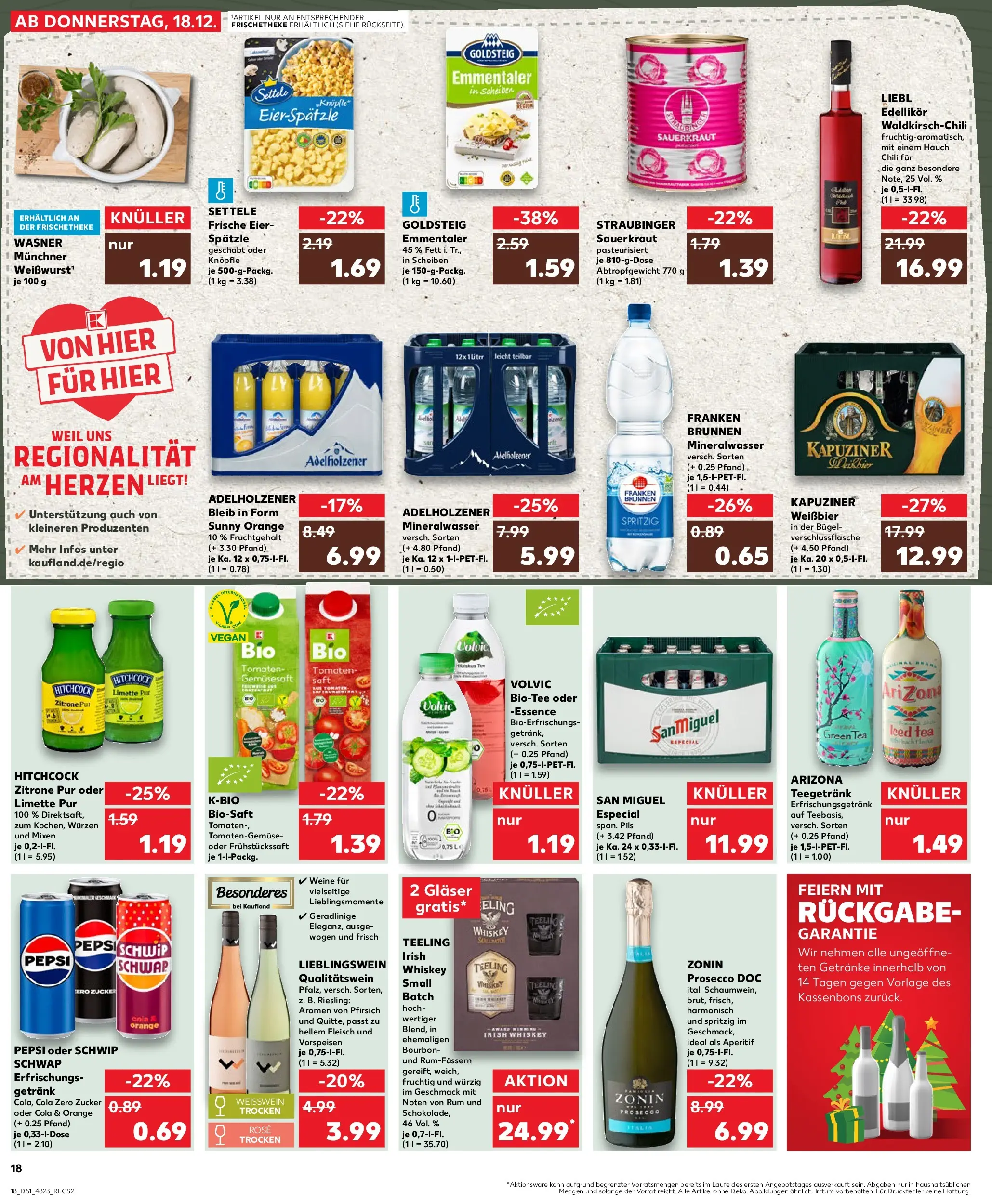 Prospekt Kaufland ab 18.12.2025 » Angebote Online zum Blättern | Seite: 18 | Produkte: Pils, Tomaten, Prosecco, Pfirsich