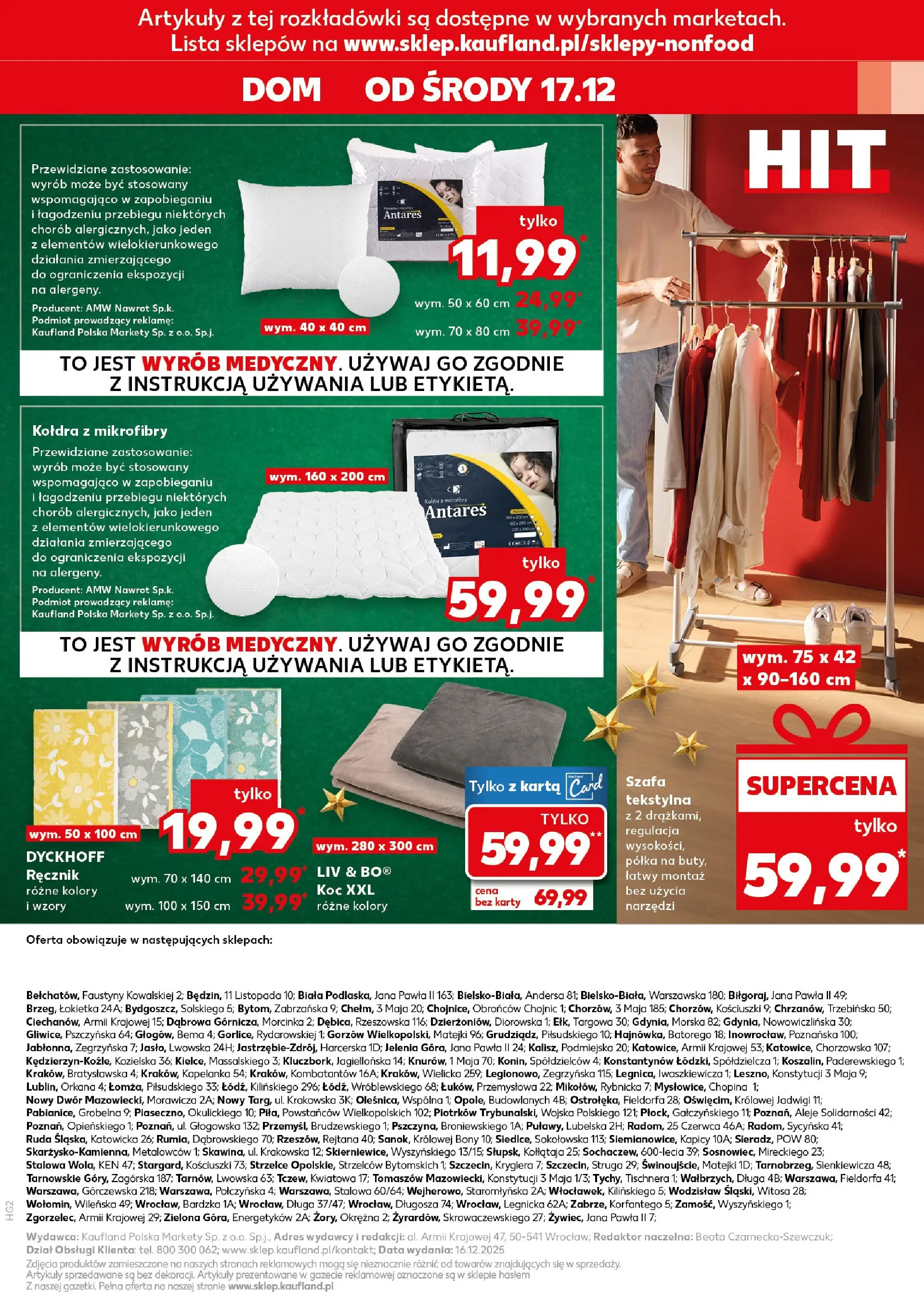 Kaufland gazetka od 17.12.2025 | Boże Narodzenie 🎄🎁 | Strona: 63 | Produkty: Koc, Szafa, Półka, Kołdra