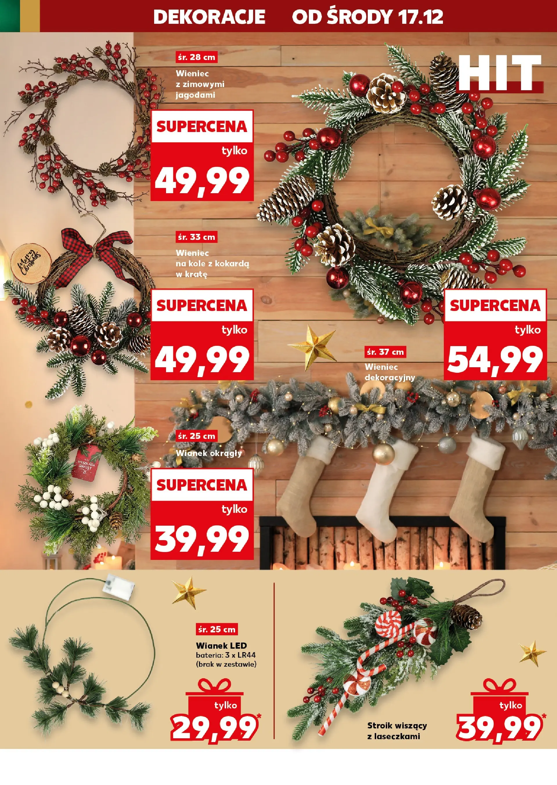 Kaufland gazetka od 17.12.2025 | Boże Narodzenie 🎄🎁 | Strona: 54 | Produkty: Wieniec, Bateria