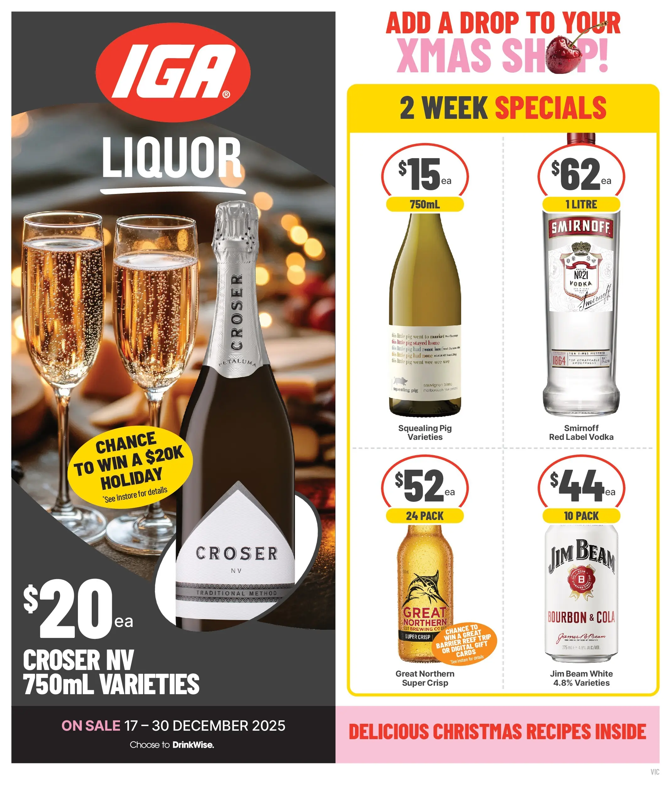 Deals - Add a drop to your Xmas Shop 17/12 - 16/12/2025 > weekly / monthly specials | Page: 1 | Products: Bourbon, Vodka, Digital