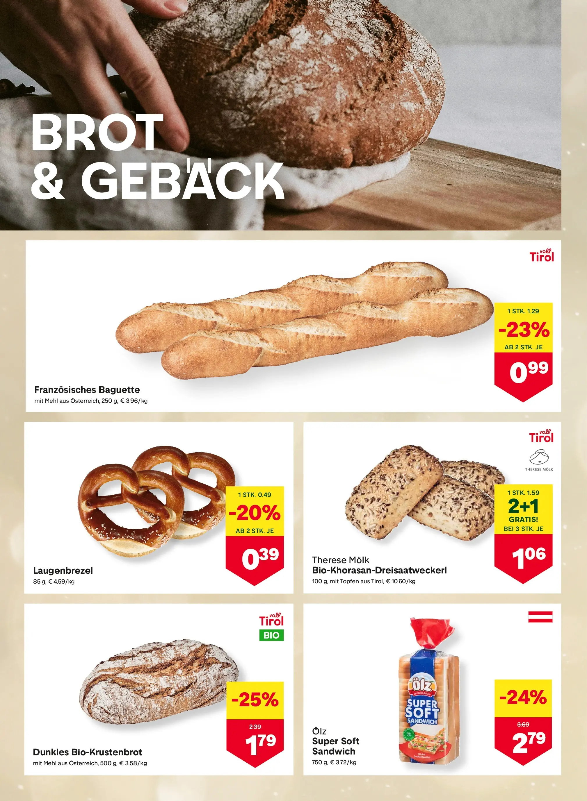 MPREIS St.Gallenkirch von 24.12.2025 - Aktuelle Angebote | Seite: 4 | Produkte: Jääkaappipakastin, Brot