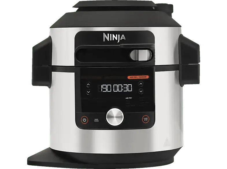 Ninja Foodi max 12-in-1 SmartLid Multikocher Edelstahl/Schwarz (1760 Watt)