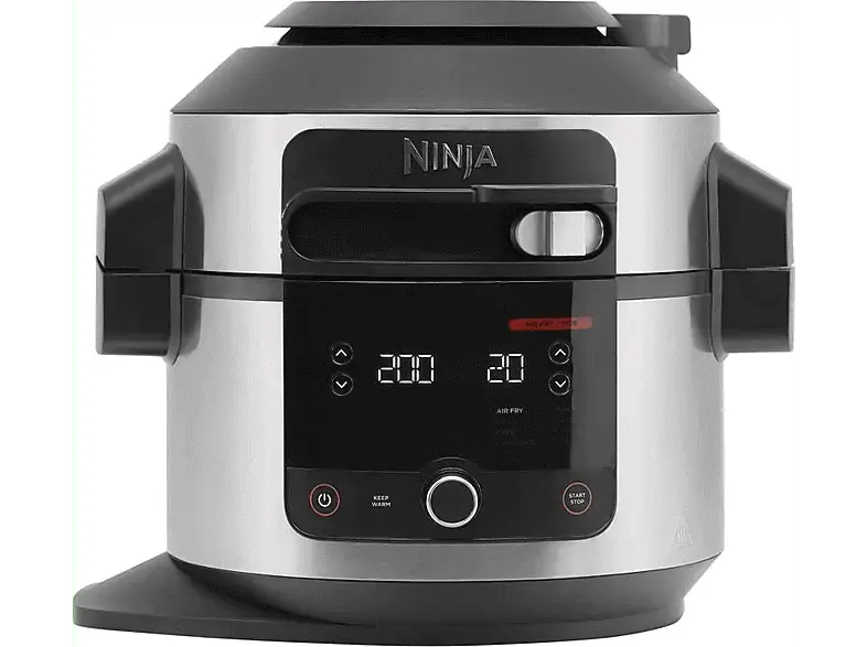 Ninja OL550EU Foodi 11-in-1 SmartLid Multikocher Schwarz/Edelstahl (R&uuml;hrsch&uuml;sselkapazit&auml;t: 6 l, 1460 Watt)