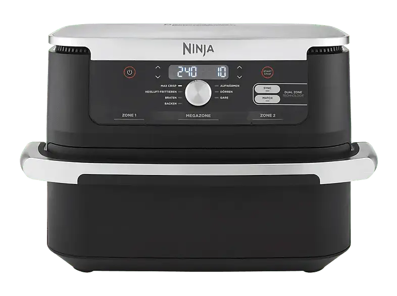 Ninja AF500EU Foodi Flex Drawer Hei&szlig;luftfritteuse 10,4 l, 2470 Watt, Schwarz