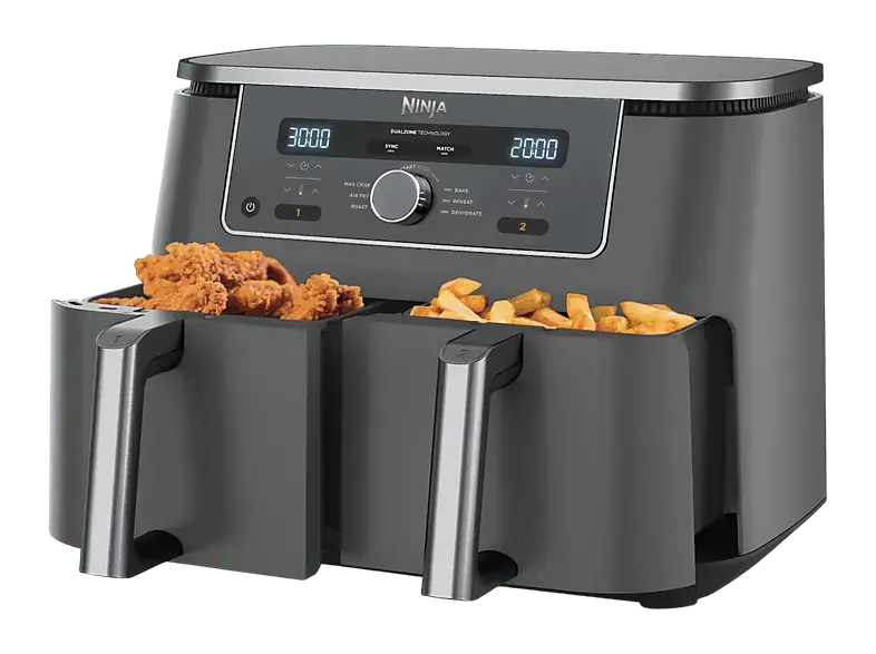 Ninja DZ400EU 9.5 l Hei&szlig;luftfritteuse 4,75 l, 2470 Watt, Grau